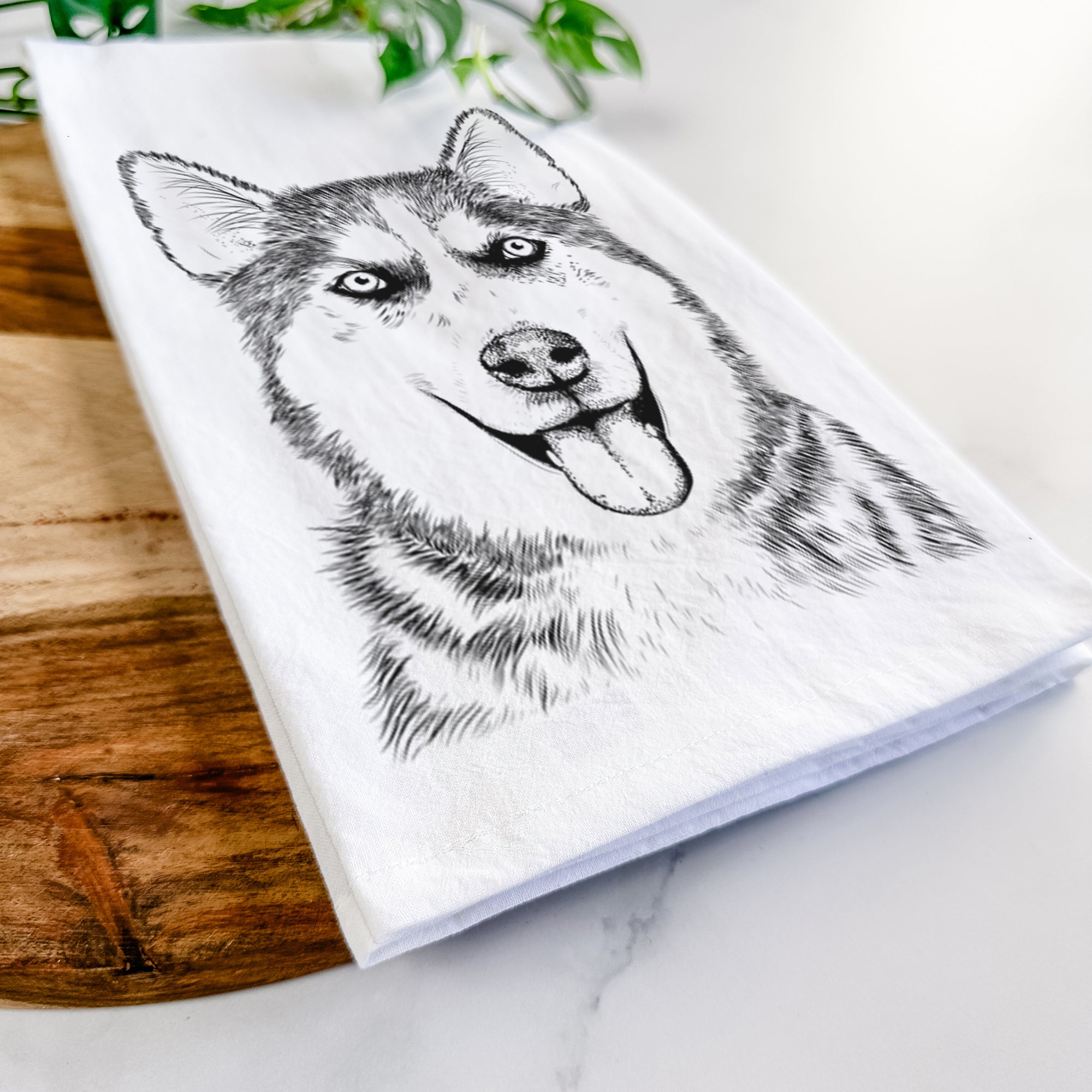 Sesi the Siberian Husky Tea Towel