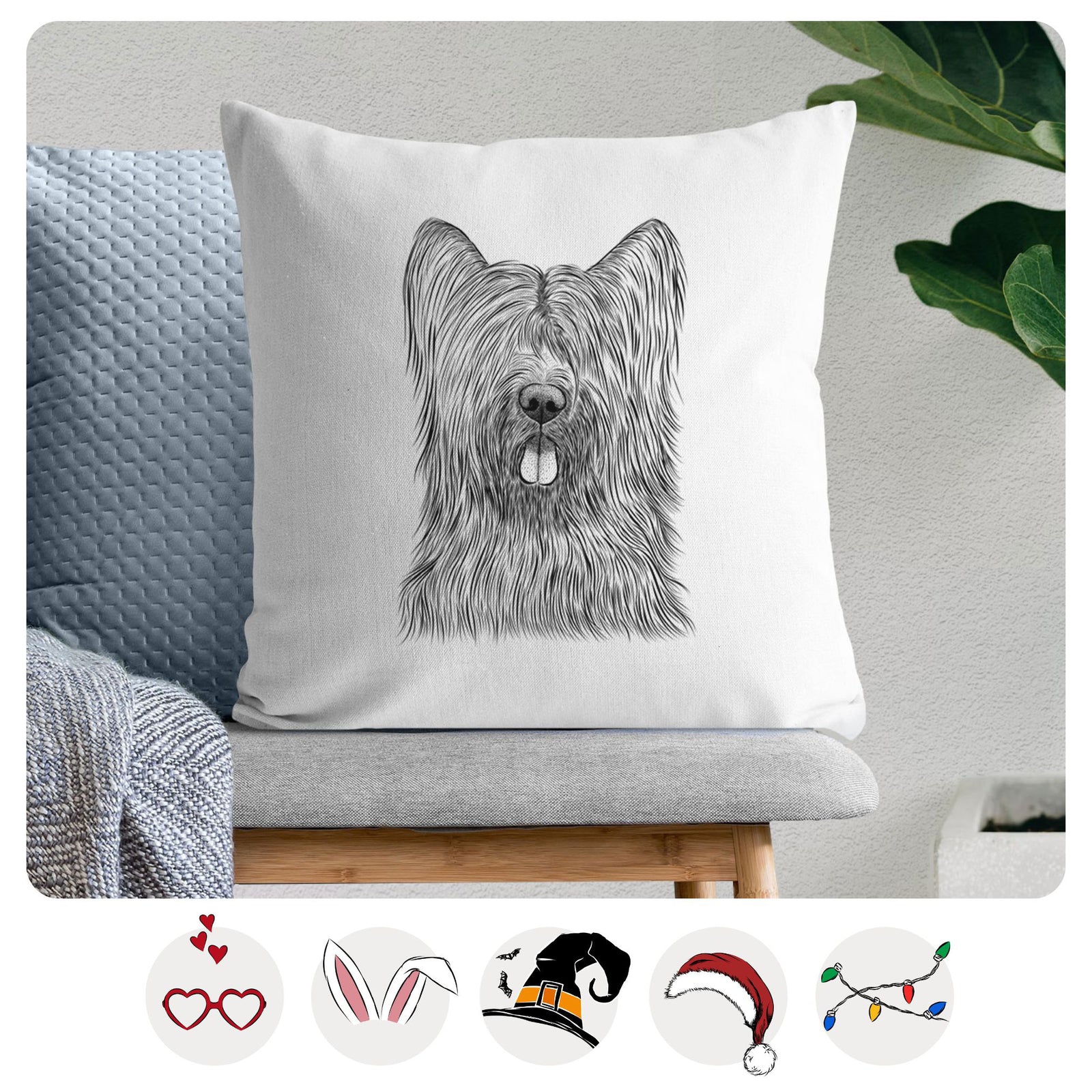 Shay the Briard - Throw Pillow Cover