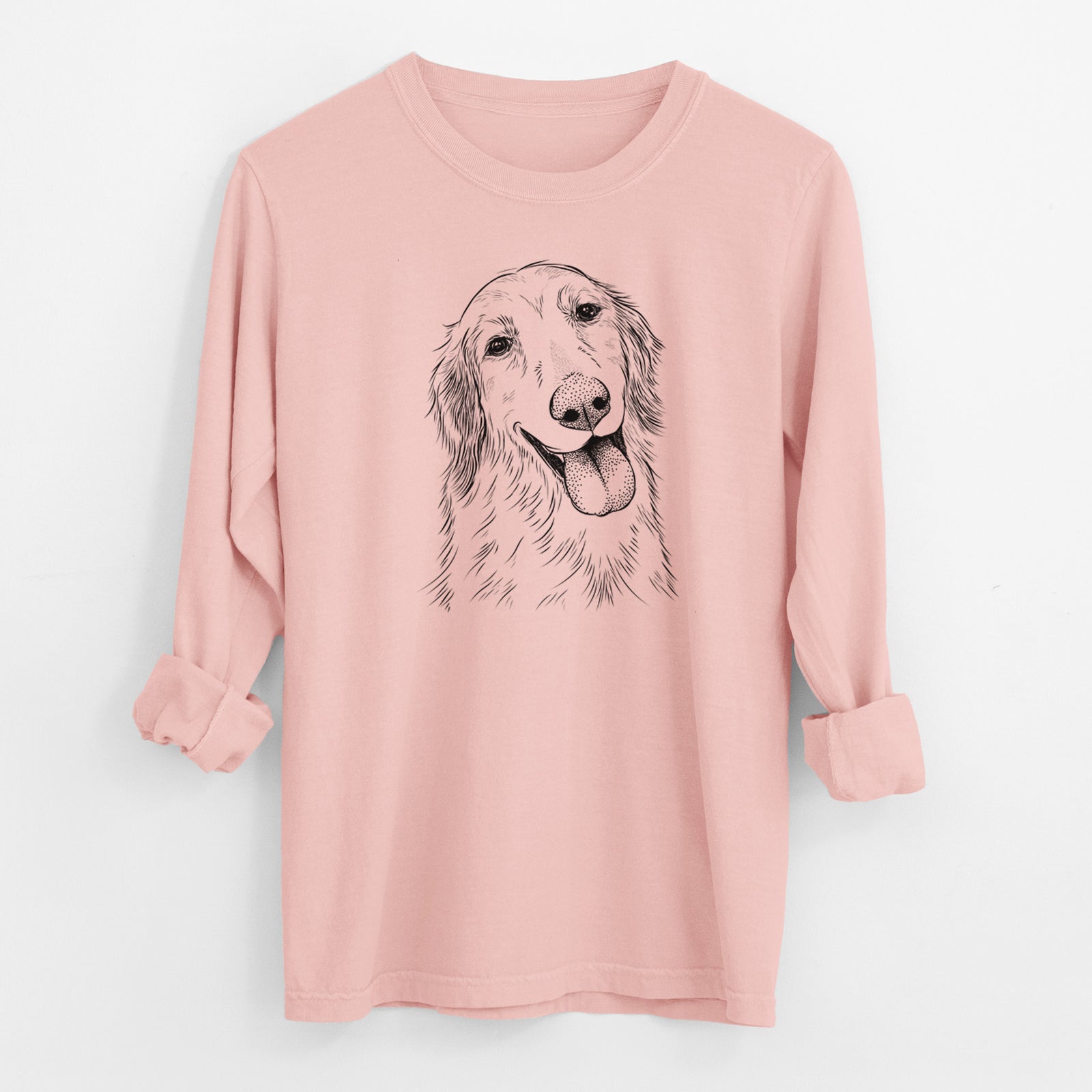 Bare Shelby the Golden Retriever - Men's Heavyweight 100% Cotton Long Sleeve