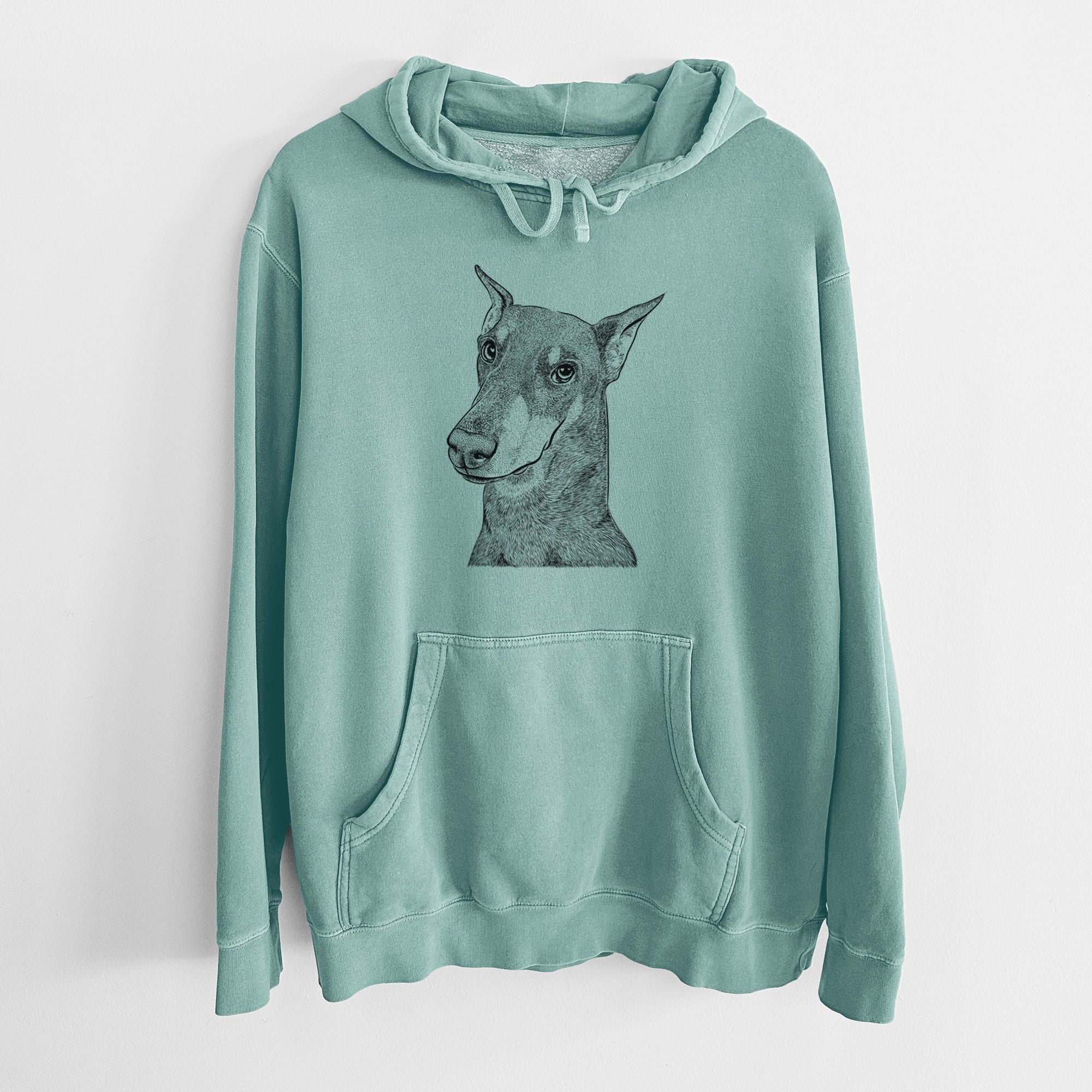 Bare Shelby the Doberman Pinscher - Unisex Pigment Dyed Hoodie