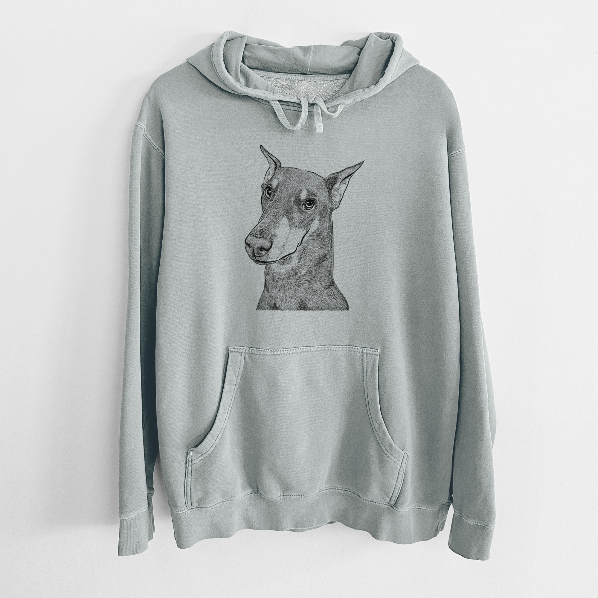 Bare Shelby the Doberman Pinscher - Unisex Pigment Dyed Hoodie