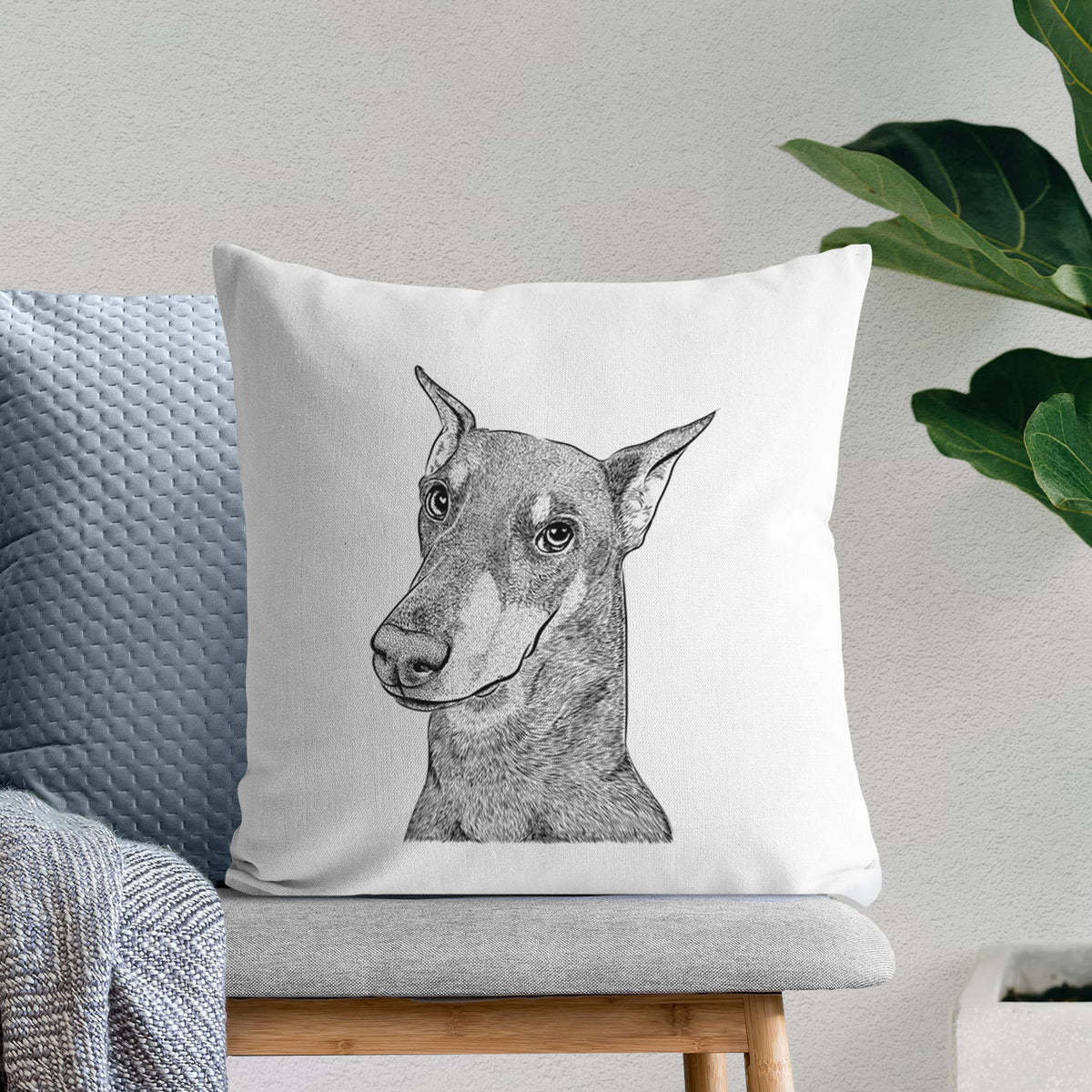 Shelby the Doberman Pinscher - Throw Pillow Cover