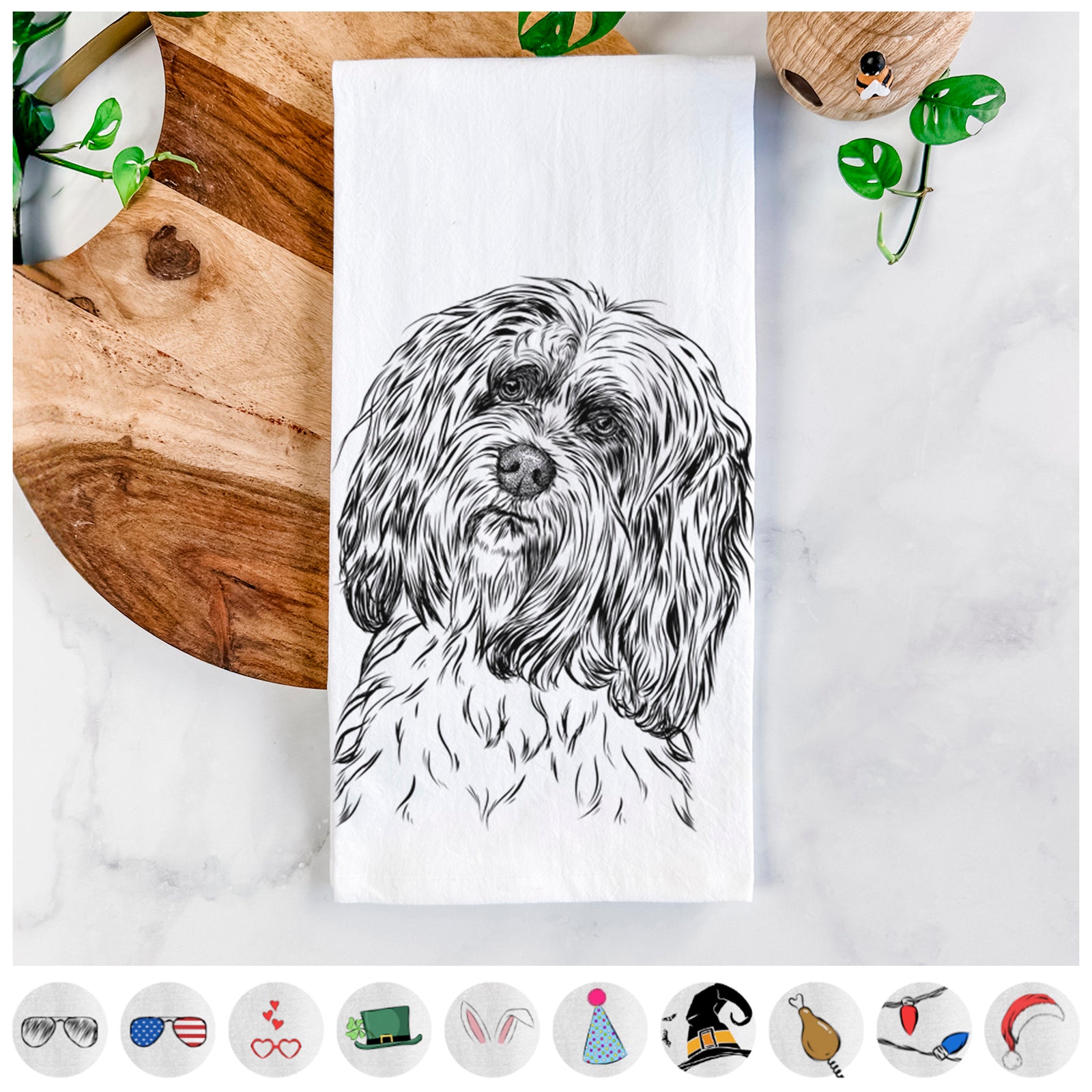 Shenpa the Tibetan Terrier Tea Towel