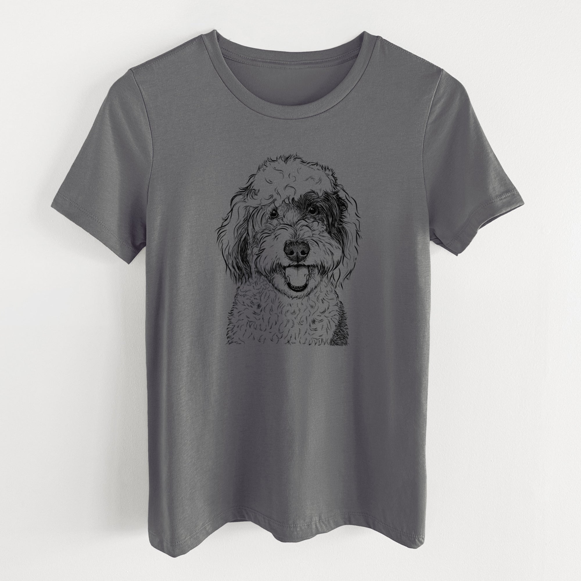 Bare Sherlock the Sheepadoodle - Women's Lightweight Relaxed Fit 100% Cotton Crewneck