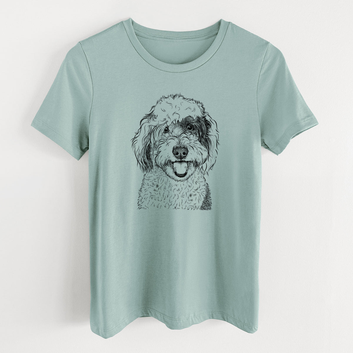 Bare Sherlock the Sheepadoodle - Women's Lightweight Relaxed Fit 100% Cotton Crewneck
