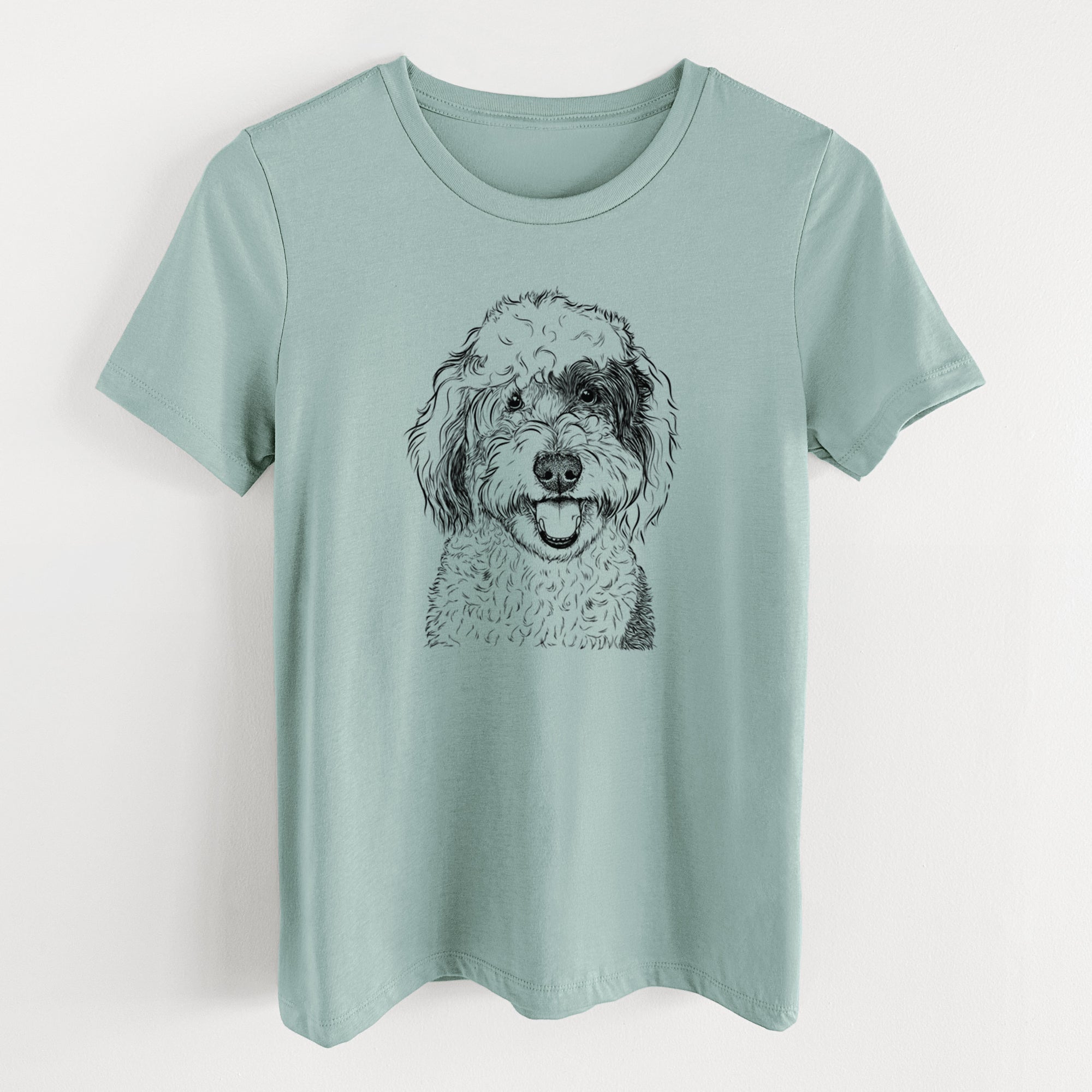 Bare Sherlock the Sheepadoodle - Women's Lightweight Relaxed Fit 100% Cotton Crewneck