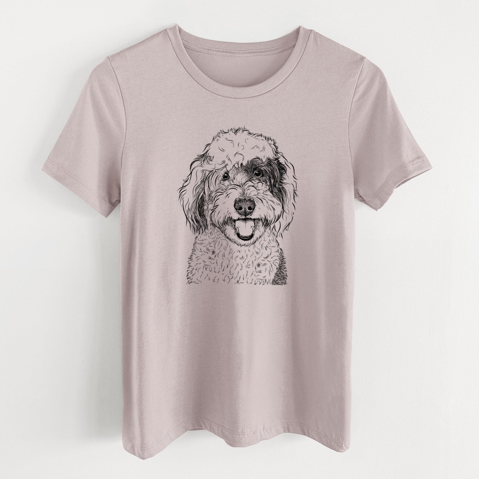Bare Sherlock the Sheepadoodle - Women's Lightweight Relaxed Fit 100% Cotton Crewneck