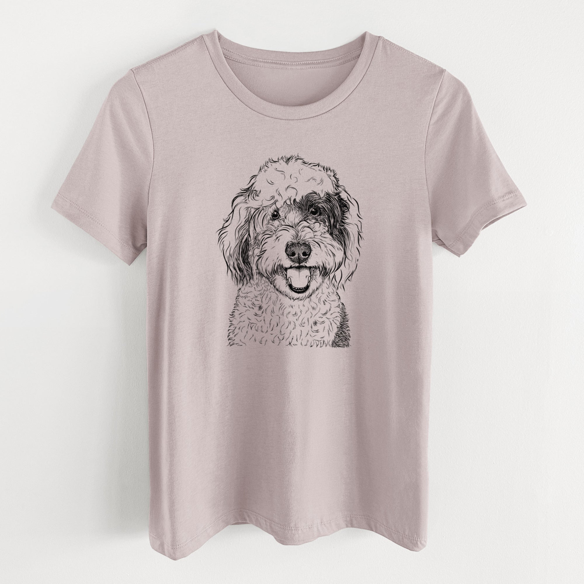 Bare Sherlock the Sheepadoodle - Women's Lightweight Relaxed Fit 100% Cotton Crewneck