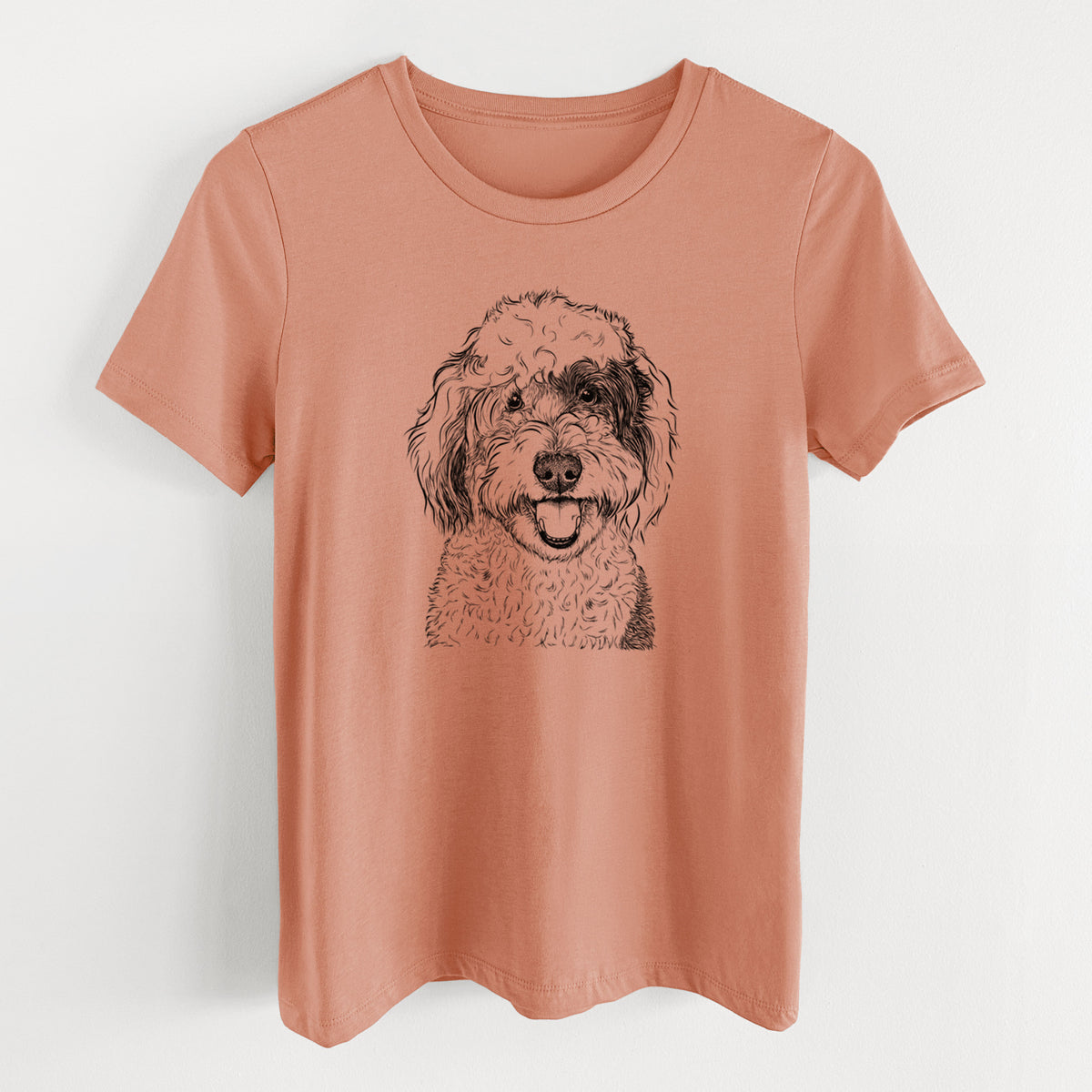 Bare Sherlock the Sheepadoodle - Women's Lightweight Relaxed Fit 100% Cotton Crewneck