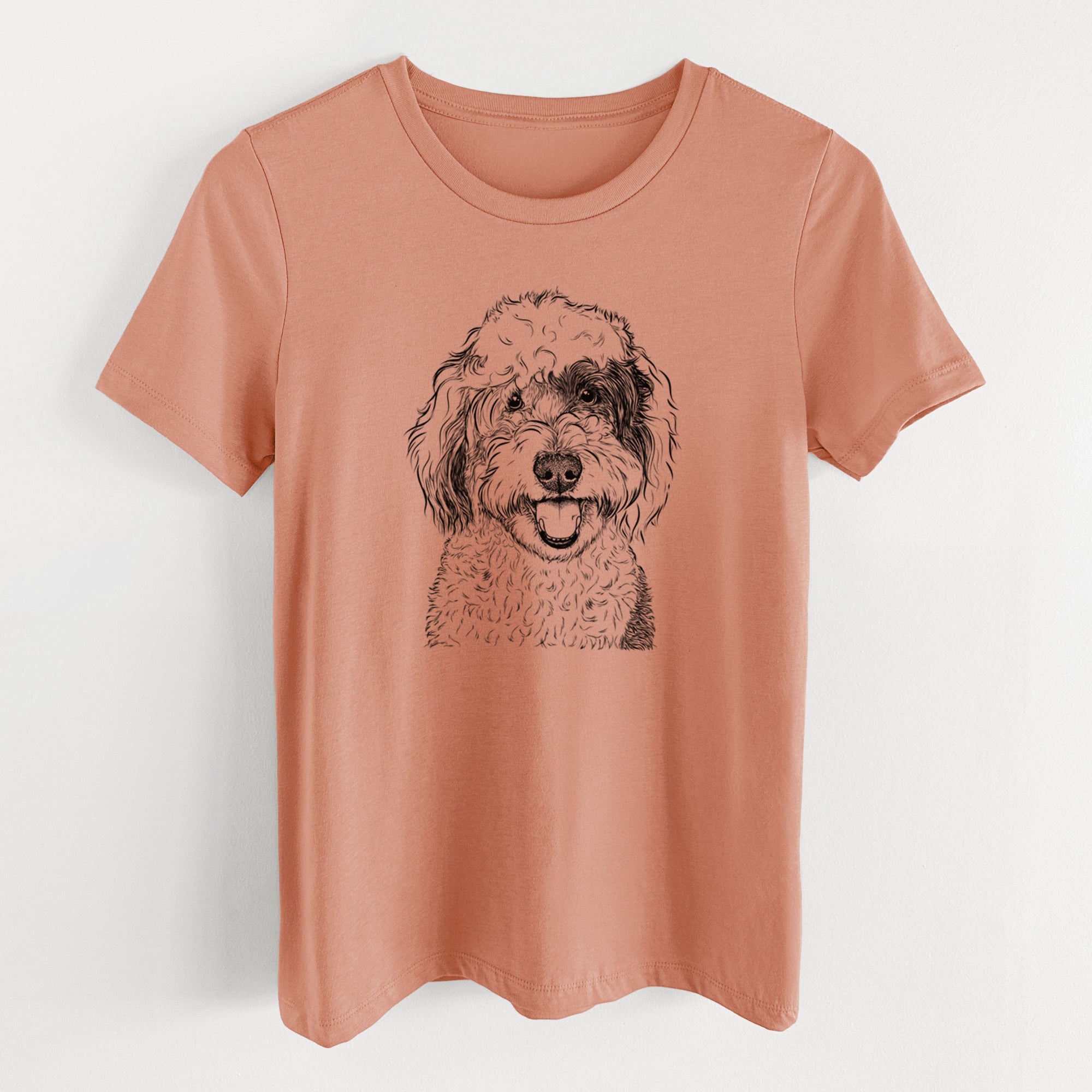 Bare Sherlock the Sheepadoodle - Women's Lightweight Relaxed Fit 100% Cotton Crewneck