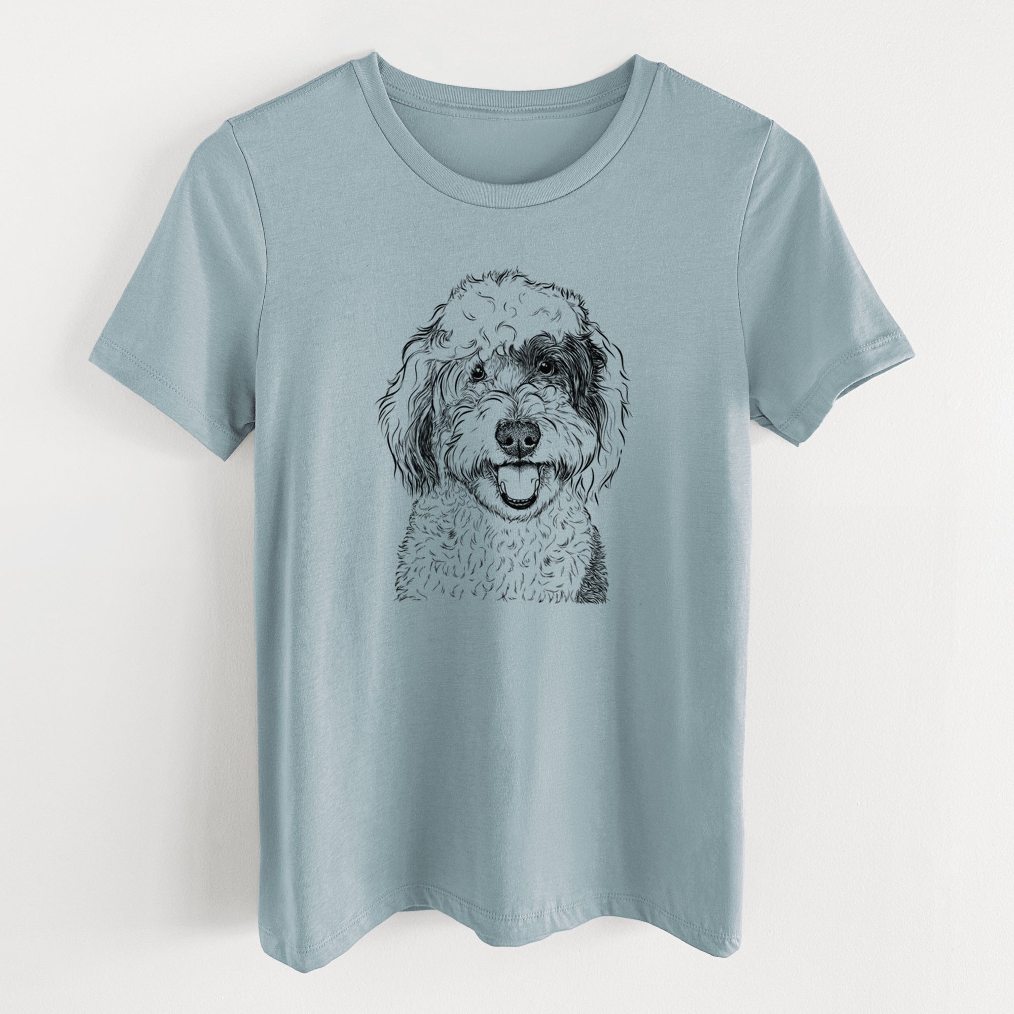 Bare Sherlock the Sheepadoodle - Women's Lightweight Relaxed Fit 100% Cotton Crewneck