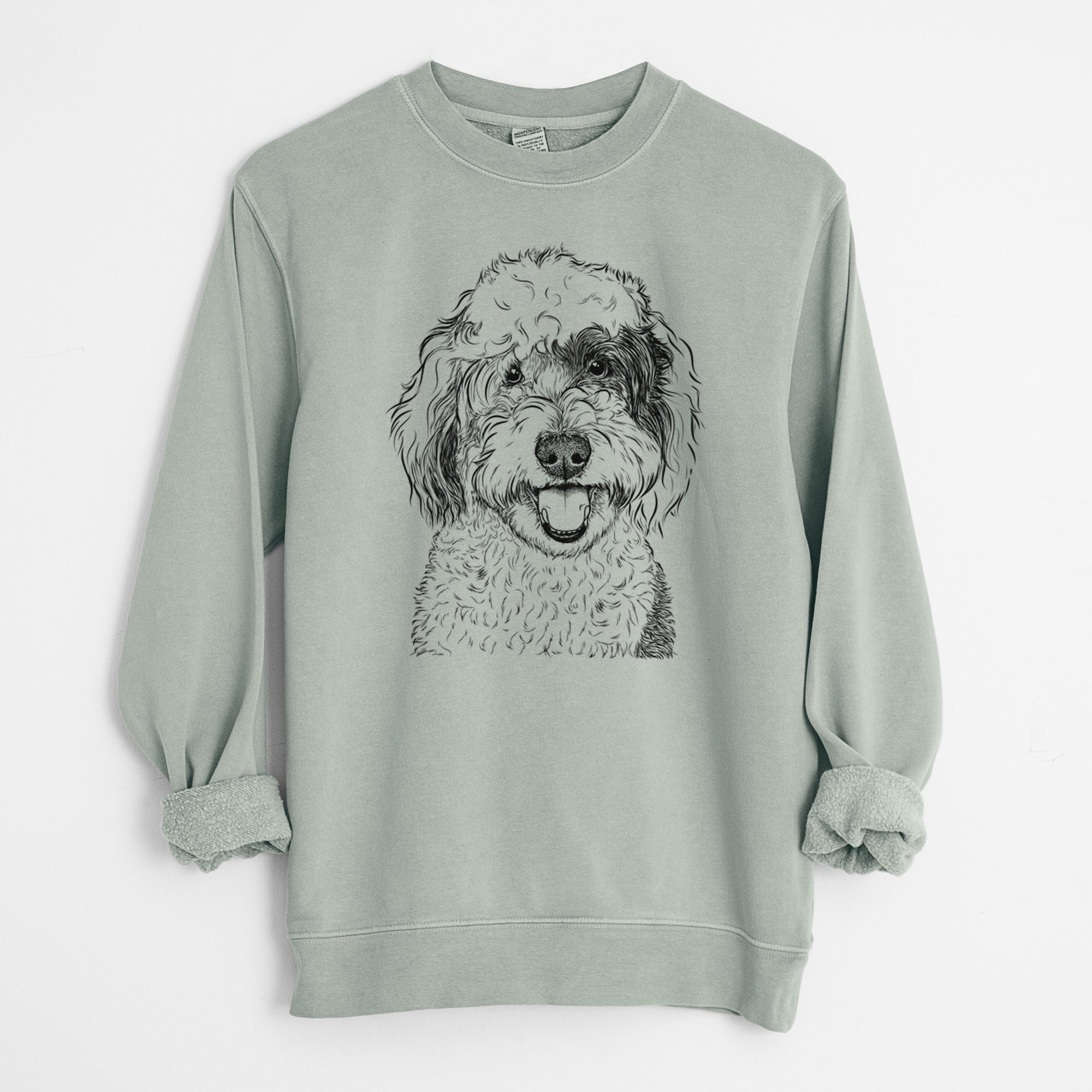 Bare Sherlock the Sheepadoodle - Unisex Pigment Dyed Crew Sweatshirt