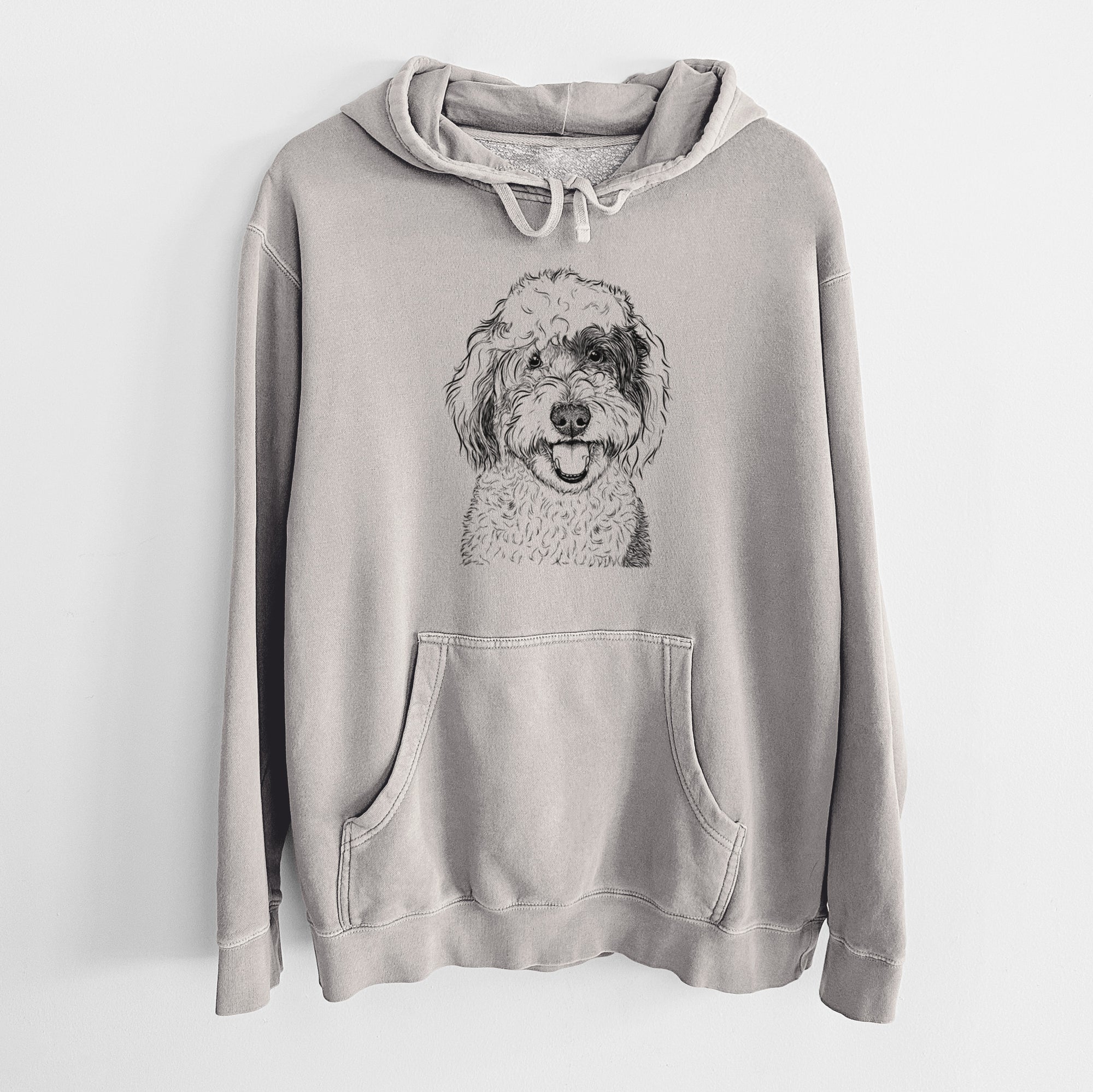 Bare Sherlock the Sheepadoodle - Unisex Pigment Dyed Hoodie