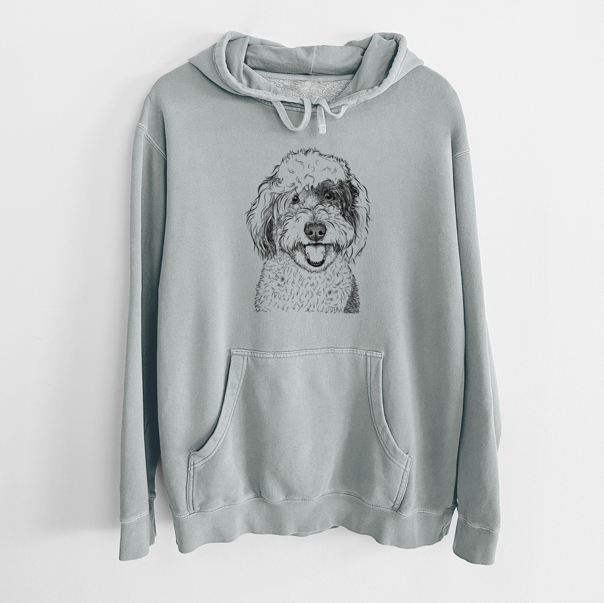 Bare Sherlock the Sheepadoodle - Unisex Pigment Dyed Hoodie