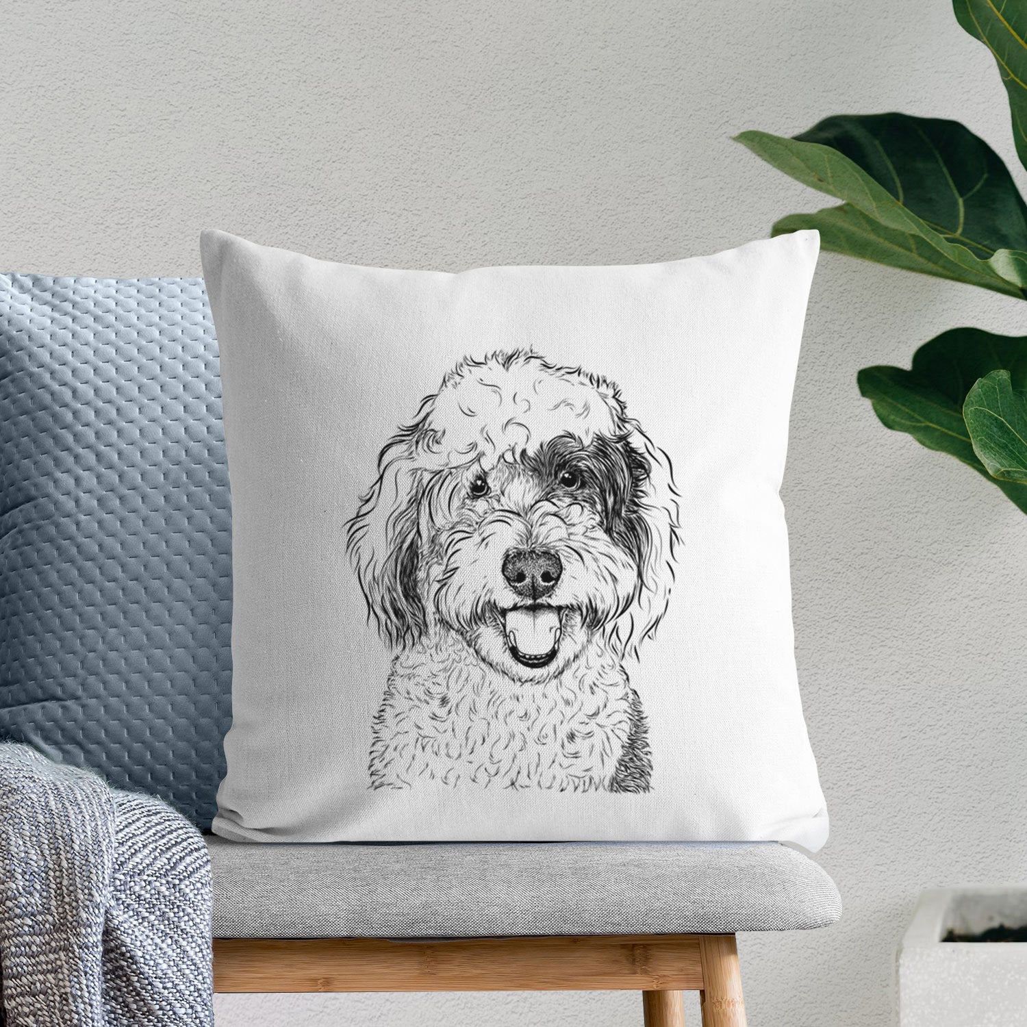 Sherlock the Sheepadoodle - Throw Pillow Cover