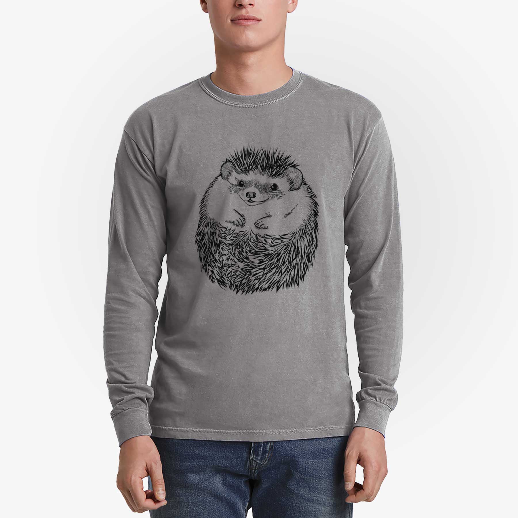 Bare Sid the Hedgehog - Men's Heavyweight 100% Cotton Long Sleeve