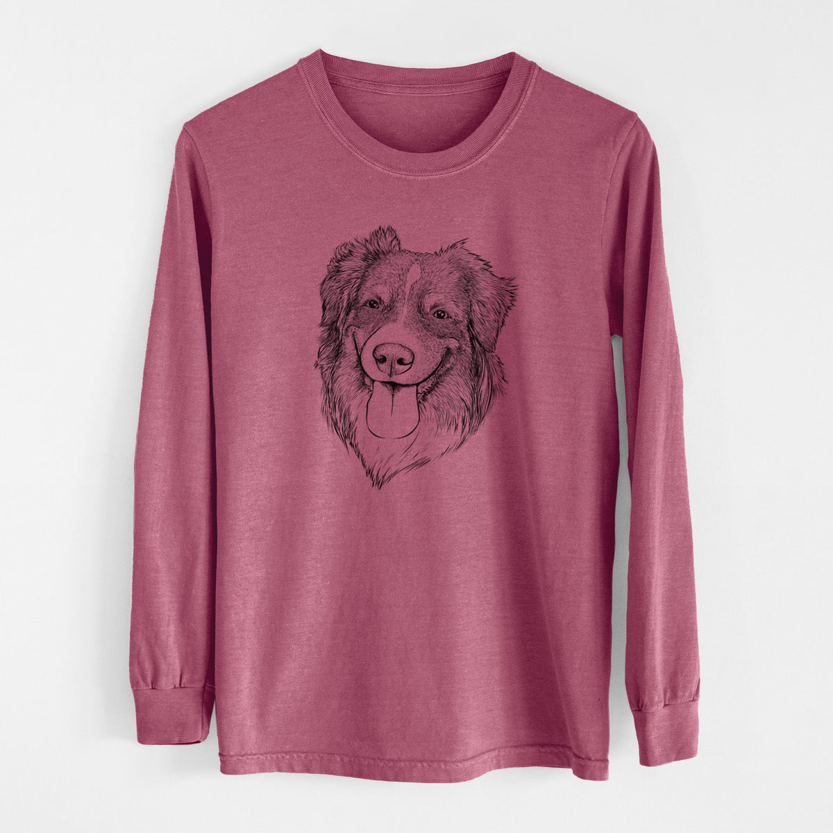 Bare Siena the Australian Shepherd - Men's Heavyweight 100% Cotton Long Sleeve