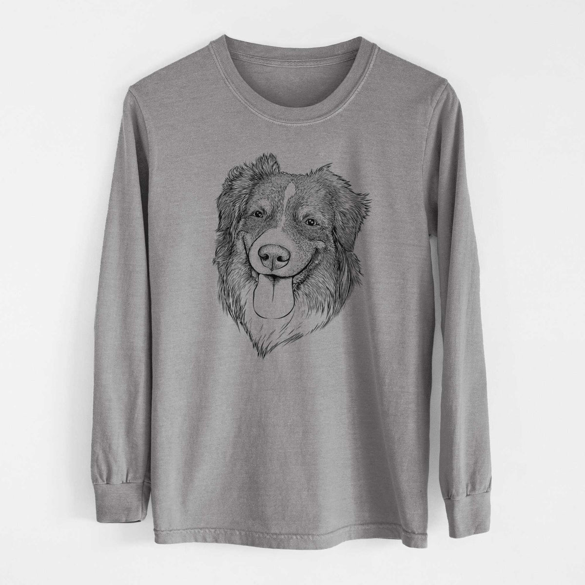 Bare Siena the Australian Shepherd - Men's Heavyweight 100% Cotton Long Sleeve