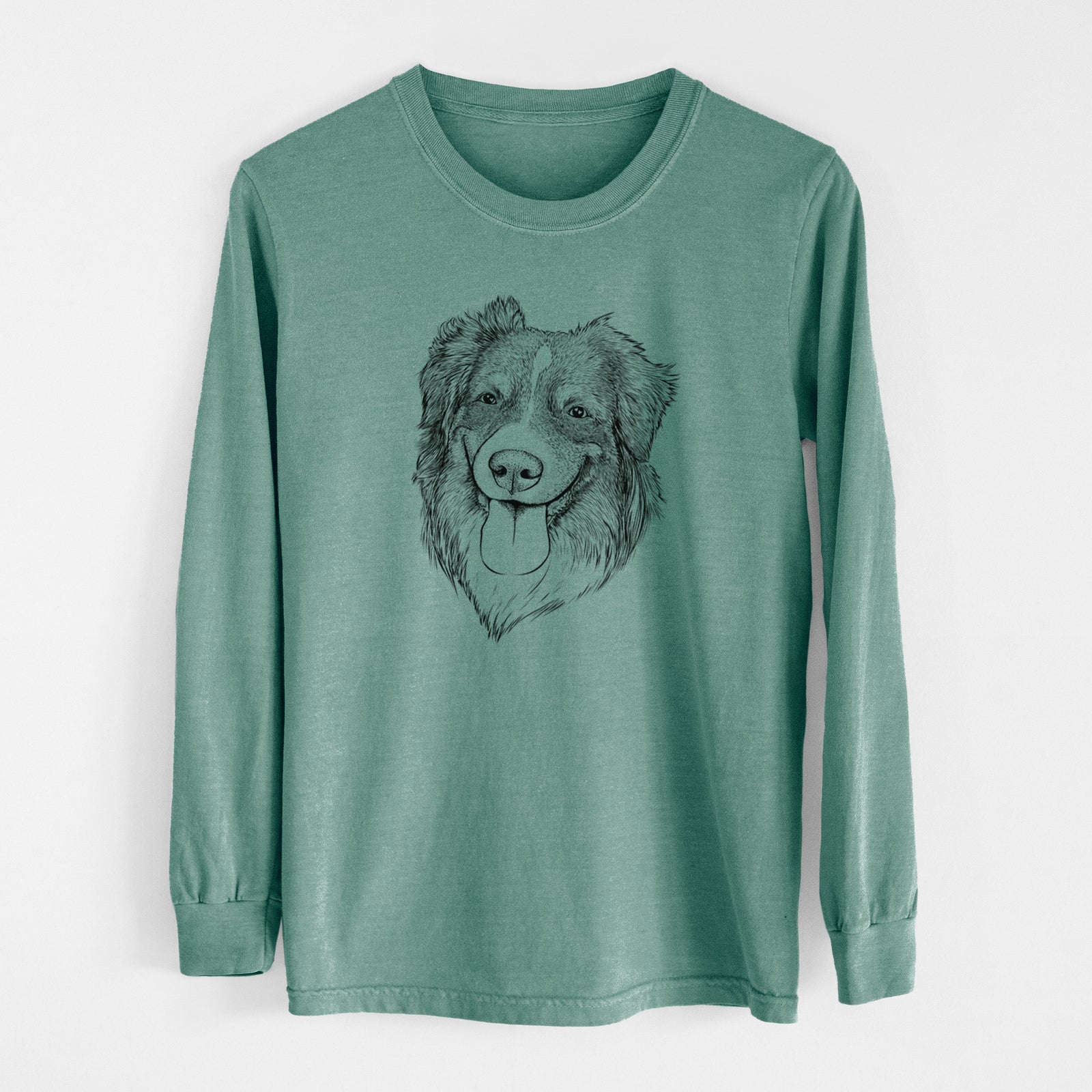Bare Siena the Australian Shepherd - Men's Heavyweight 100% Cotton Long Sleeve