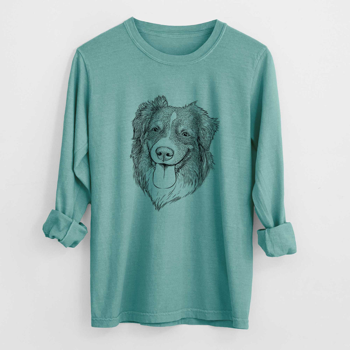 Bare Siena the Australian Shepherd - Men's Heavyweight 100% Cotton Long Sleeve