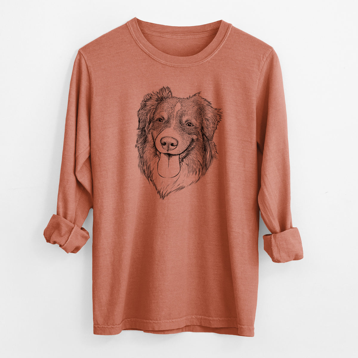 Bare Siena the Australian Shepherd - Men's Heavyweight 100% Cotton Long Sleeve