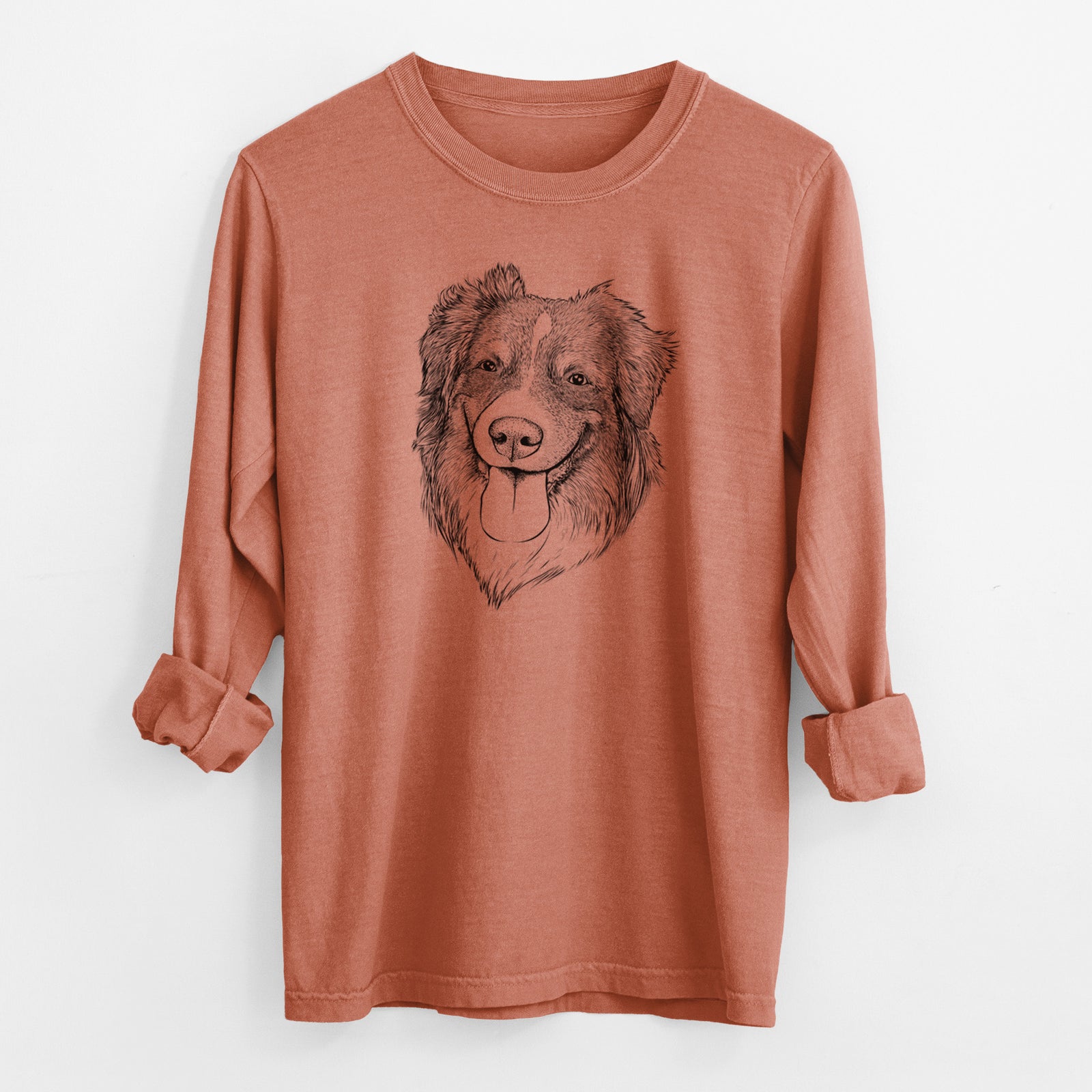Bare Siena the Australian Shepherd - Men's Heavyweight 100% Cotton Long Sleeve