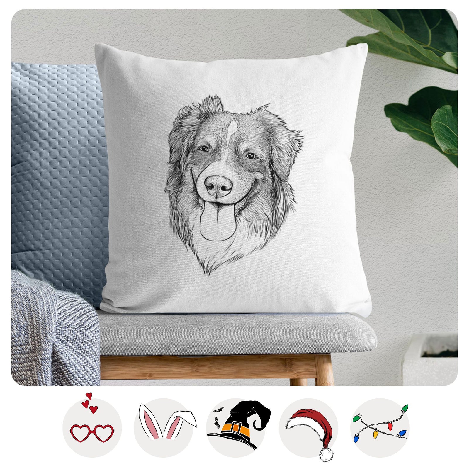 Siena the Australian Shepherd - Throw Pillow Cover