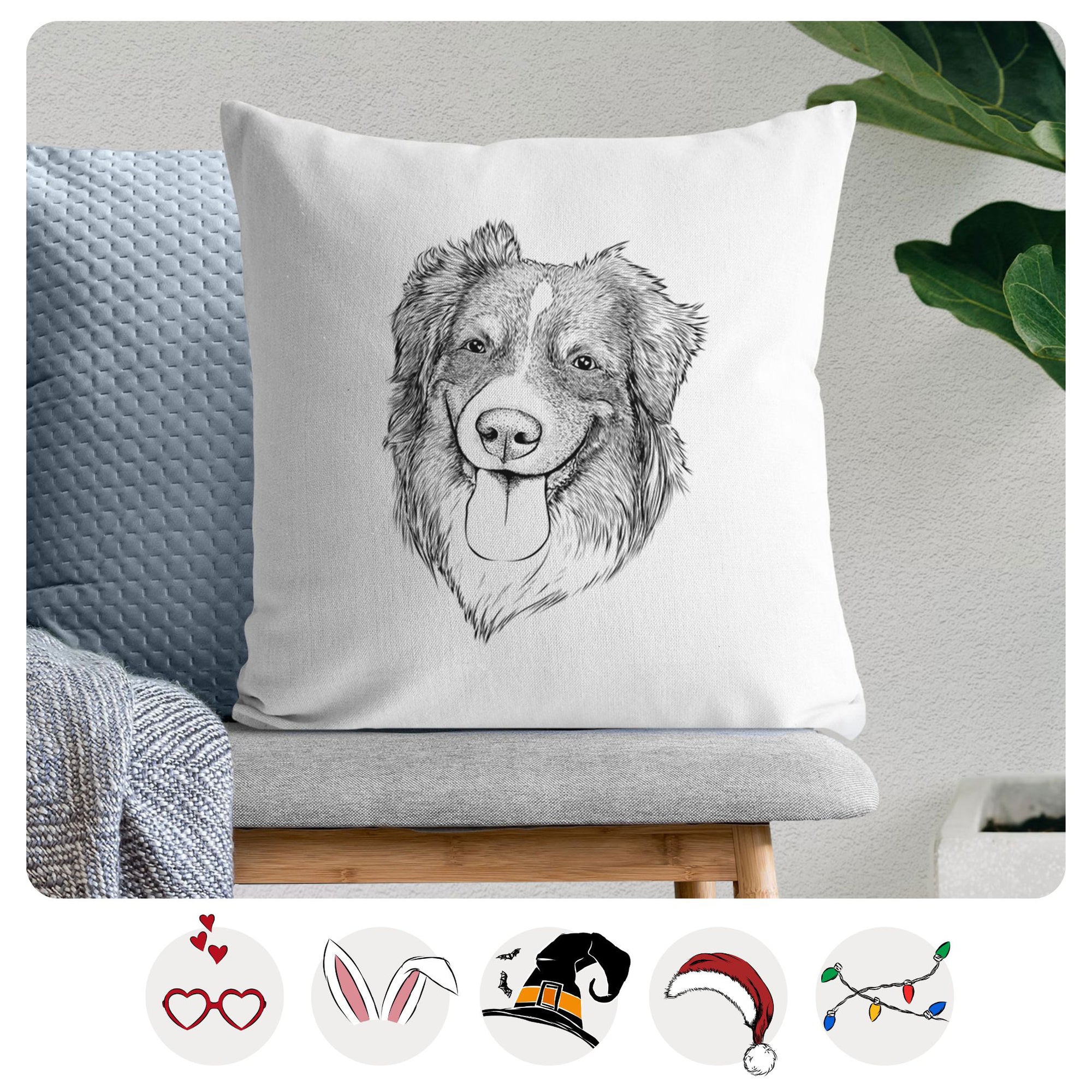 Siena the Australian Shepherd - Throw Pillow Cover