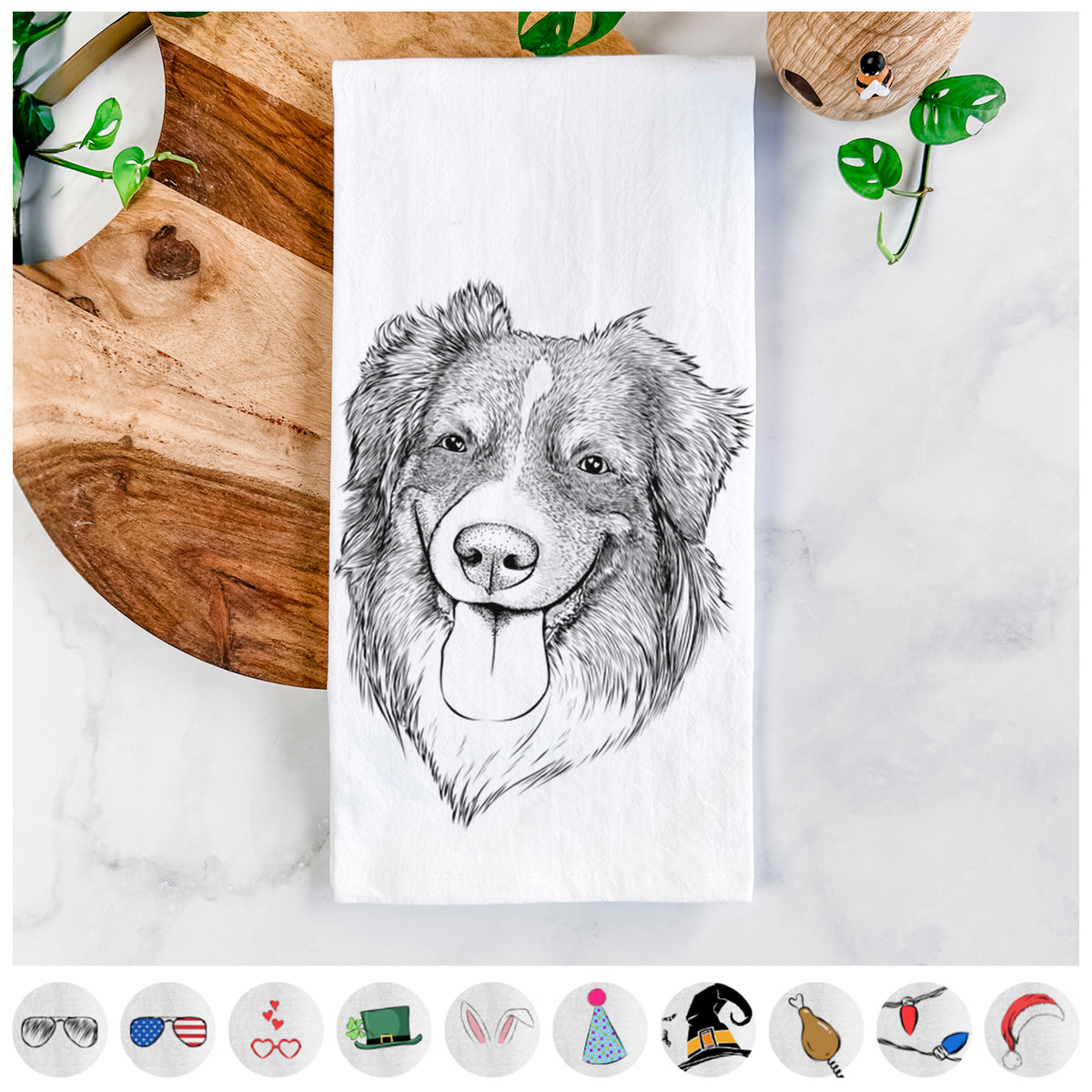 Siena the Australian Shepherd Tea Towel