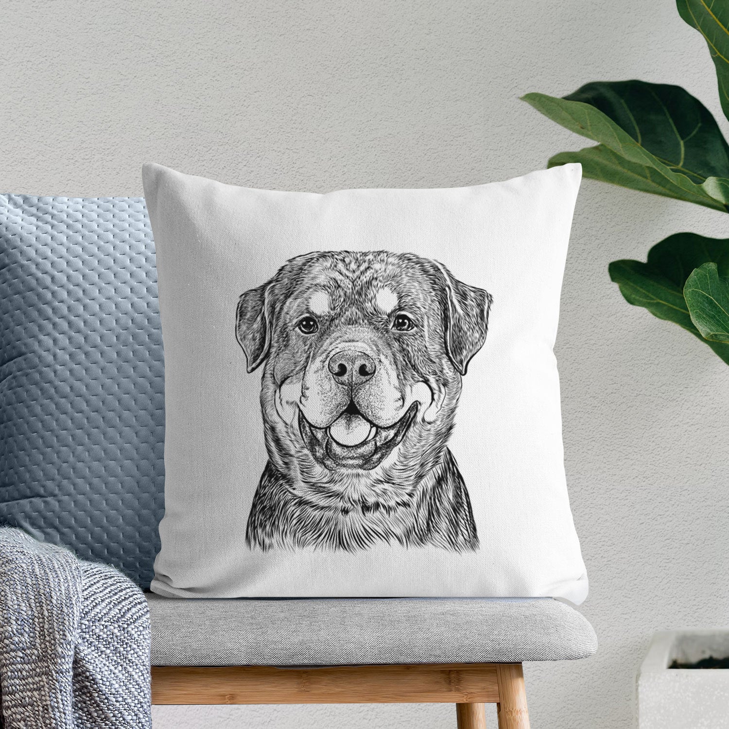 Sig the Rottweiler - Throw Pillow Cover