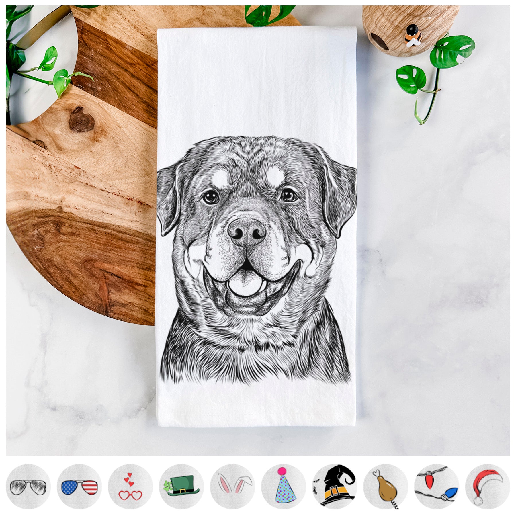 Sig the Rottweiler Tea Towel