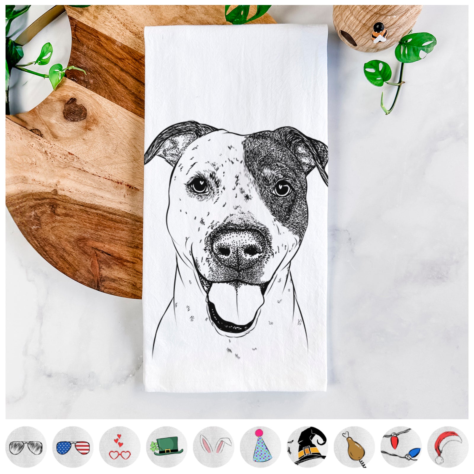 Simon the Mixed Breed Tea Towel