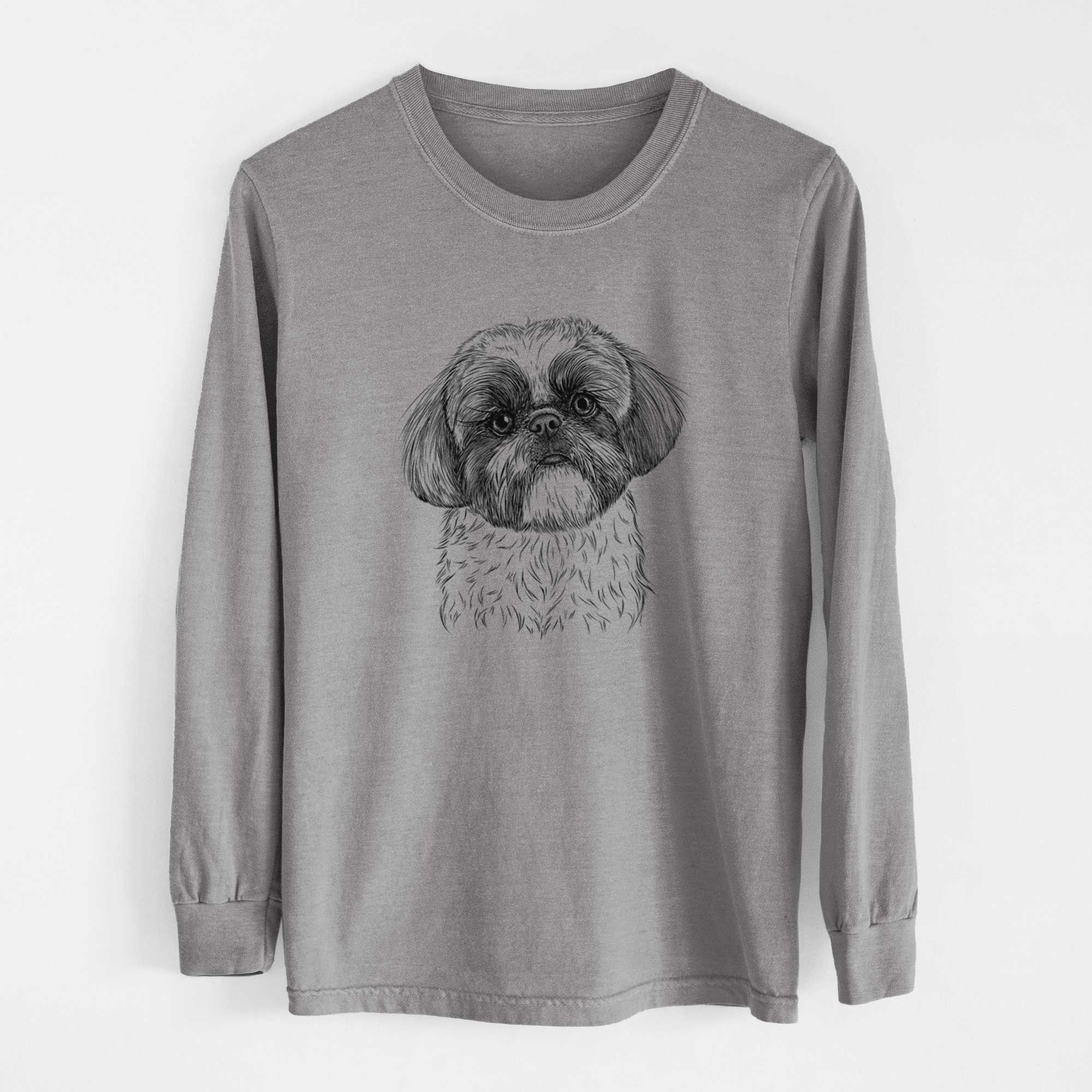 Bare Simon the Shih Tzu - Men's Heavyweight 100% Cotton Long Sleeve
