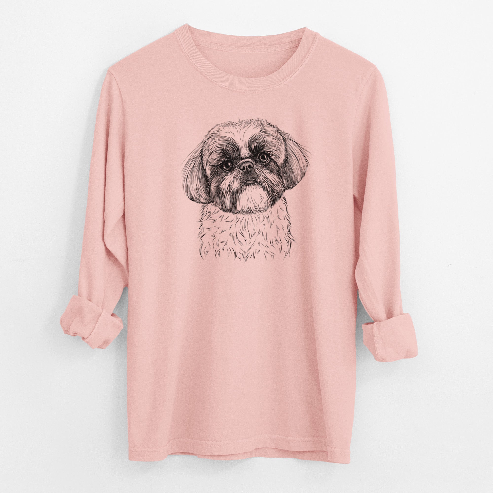 Bare Simon the Shih Tzu - Men's Heavyweight 100% Cotton Long Sleeve