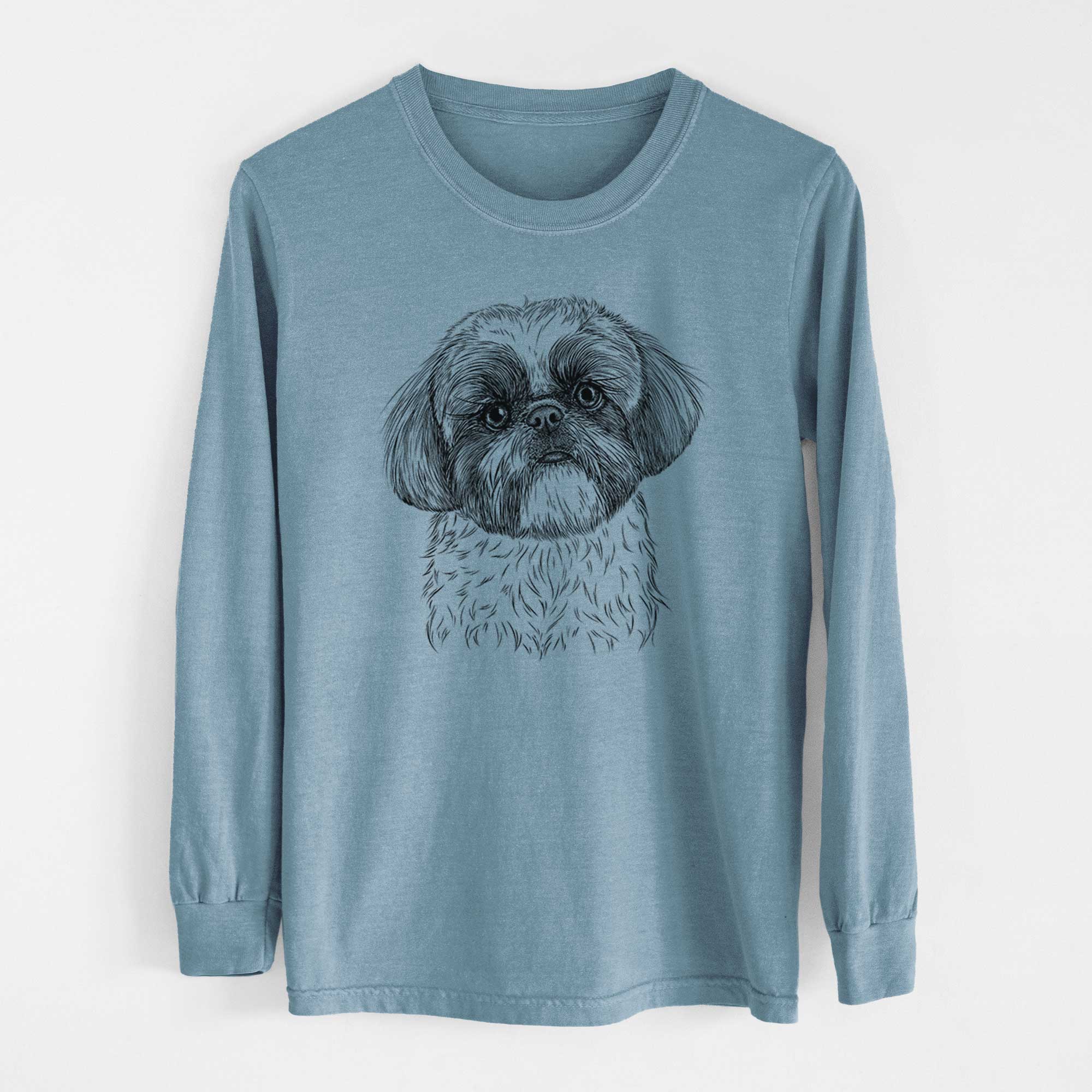 Bare Simon the Shih Tzu - Men's Heavyweight 100% Cotton Long Sleeve