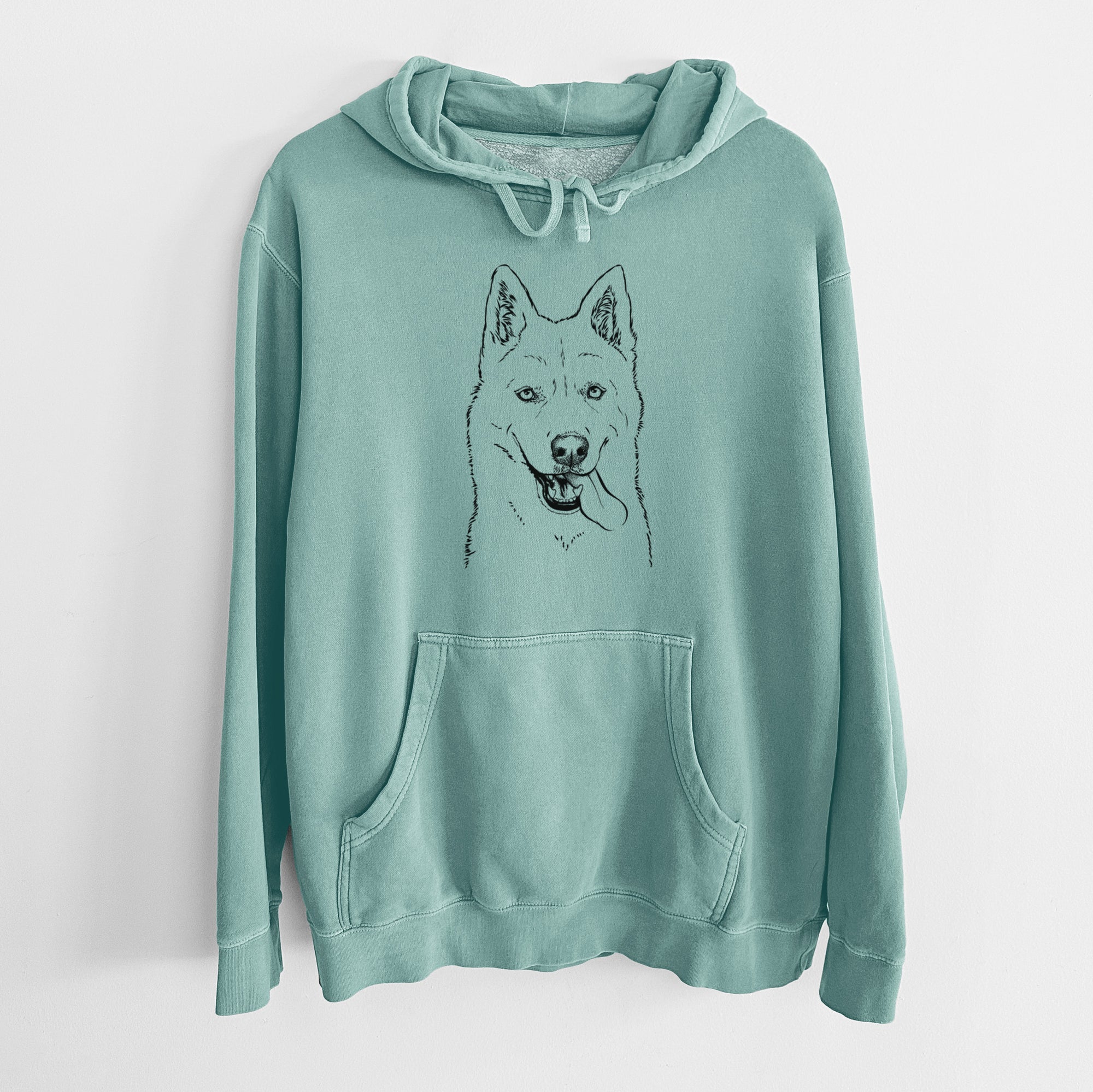 Bare Sinatra the Siberian Husky - Unisex Pigment Dyed Hoodie