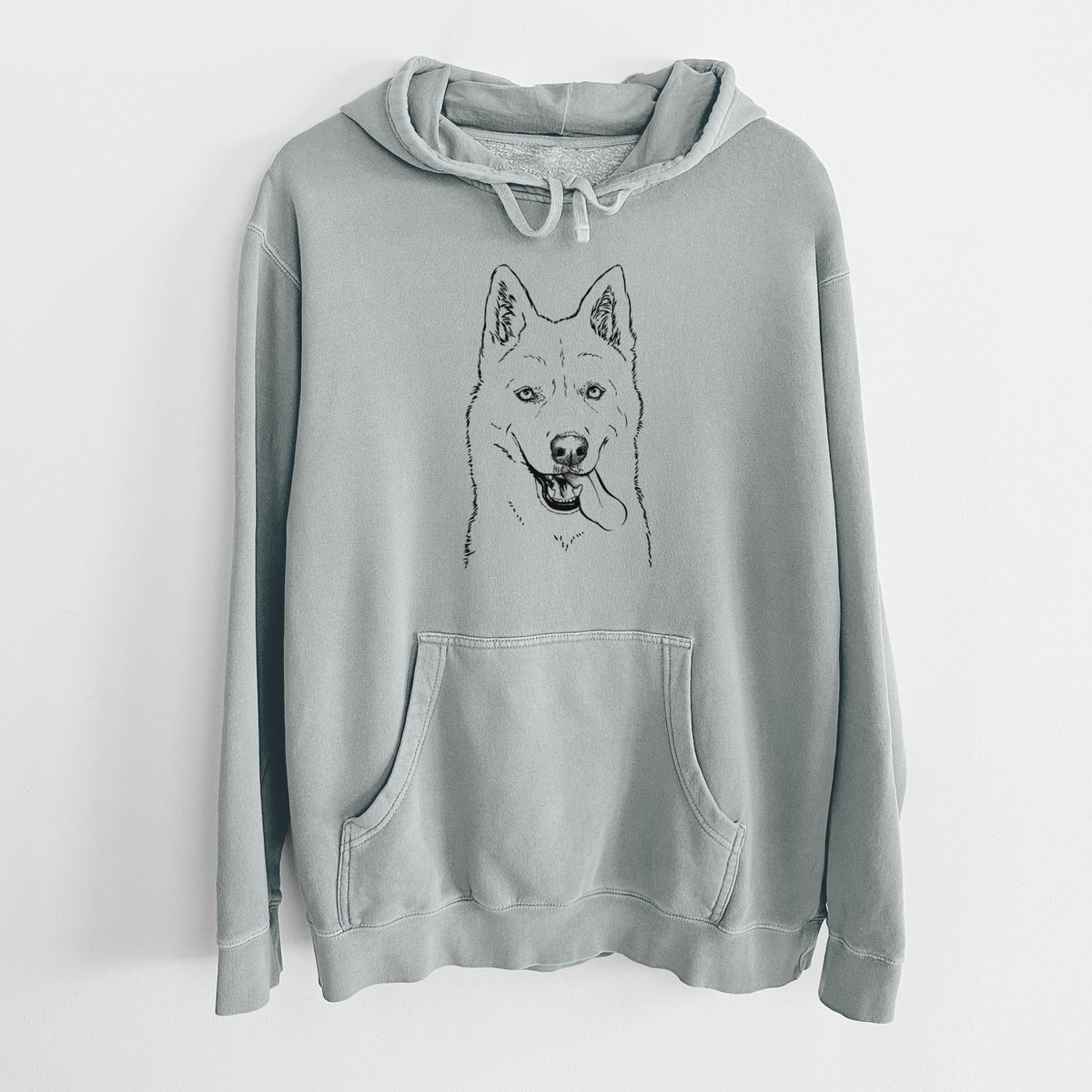 Bare Sinatra the Siberian Husky - Unisex Pigment Dyed Hoodie