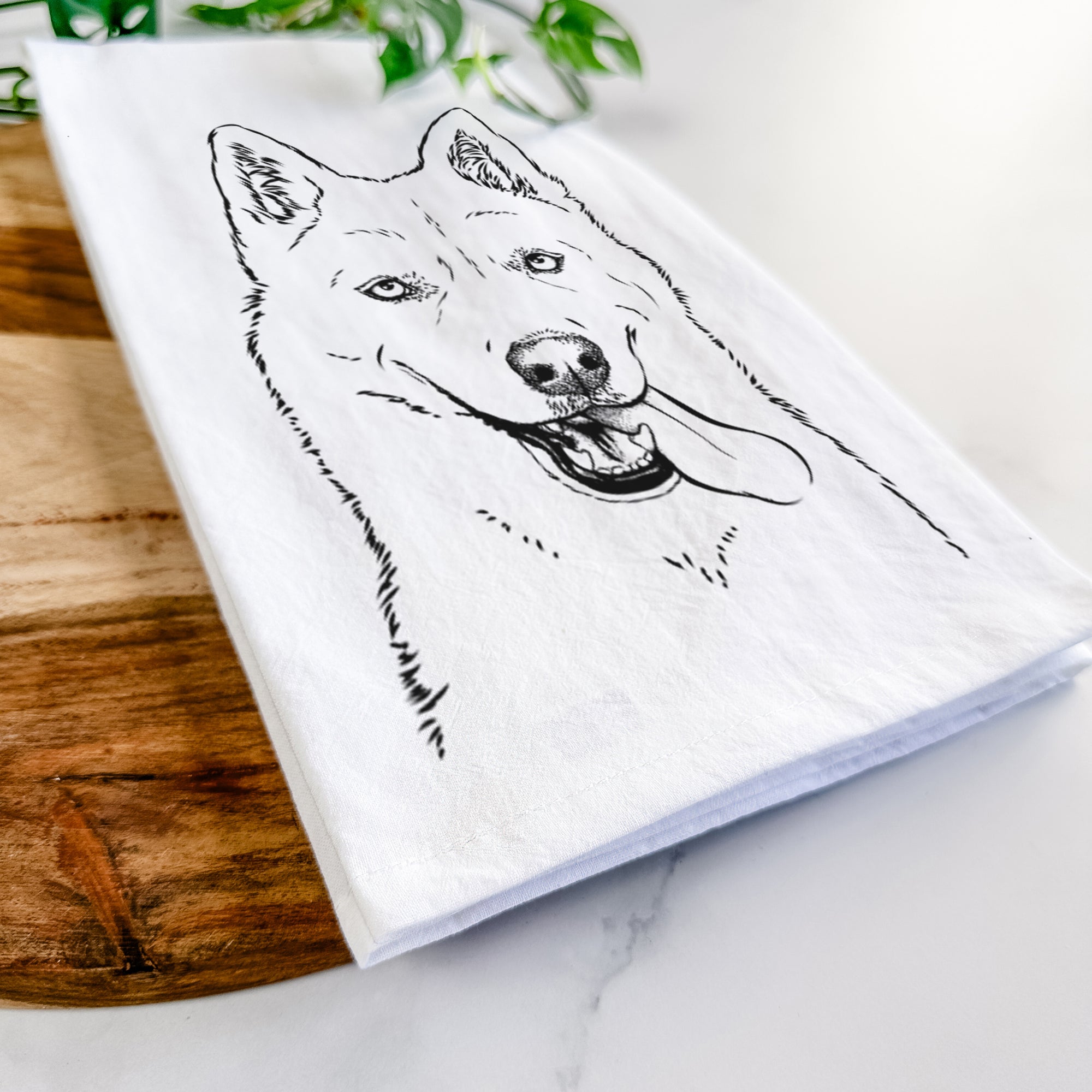 Sinatra  the Siberian Husky Tea Towel