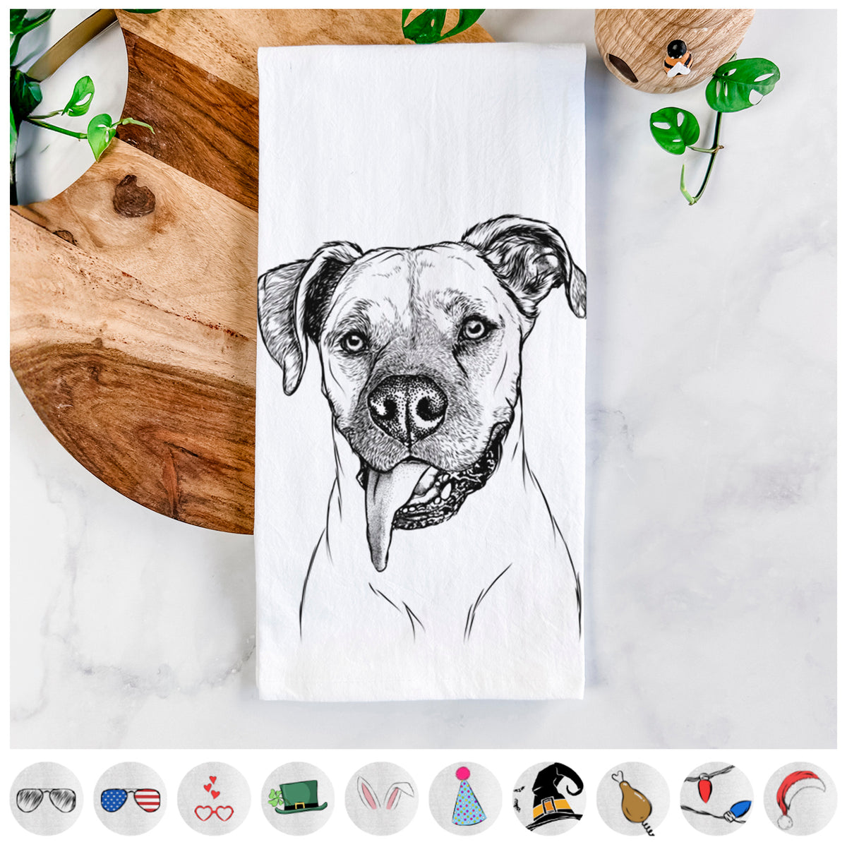 Sir Jake the Boxer Tea Towel