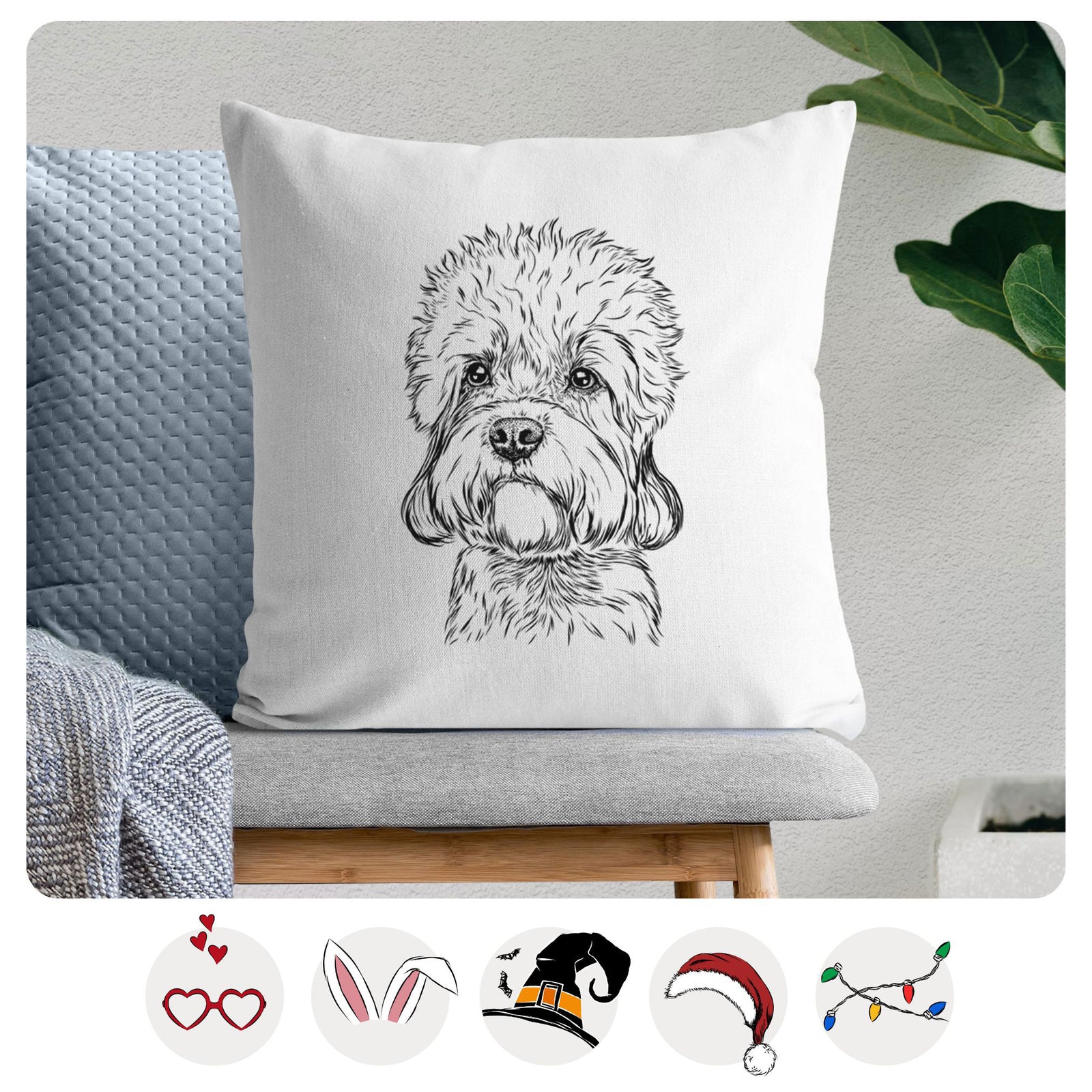Sir Walter the Dandie Dinmont Terrier - Throw Pillow Cover