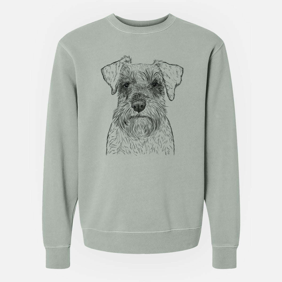 Bare Smokey the Miniature Schnauzer - Unisex Pigment Dyed Crew Sweatshirt