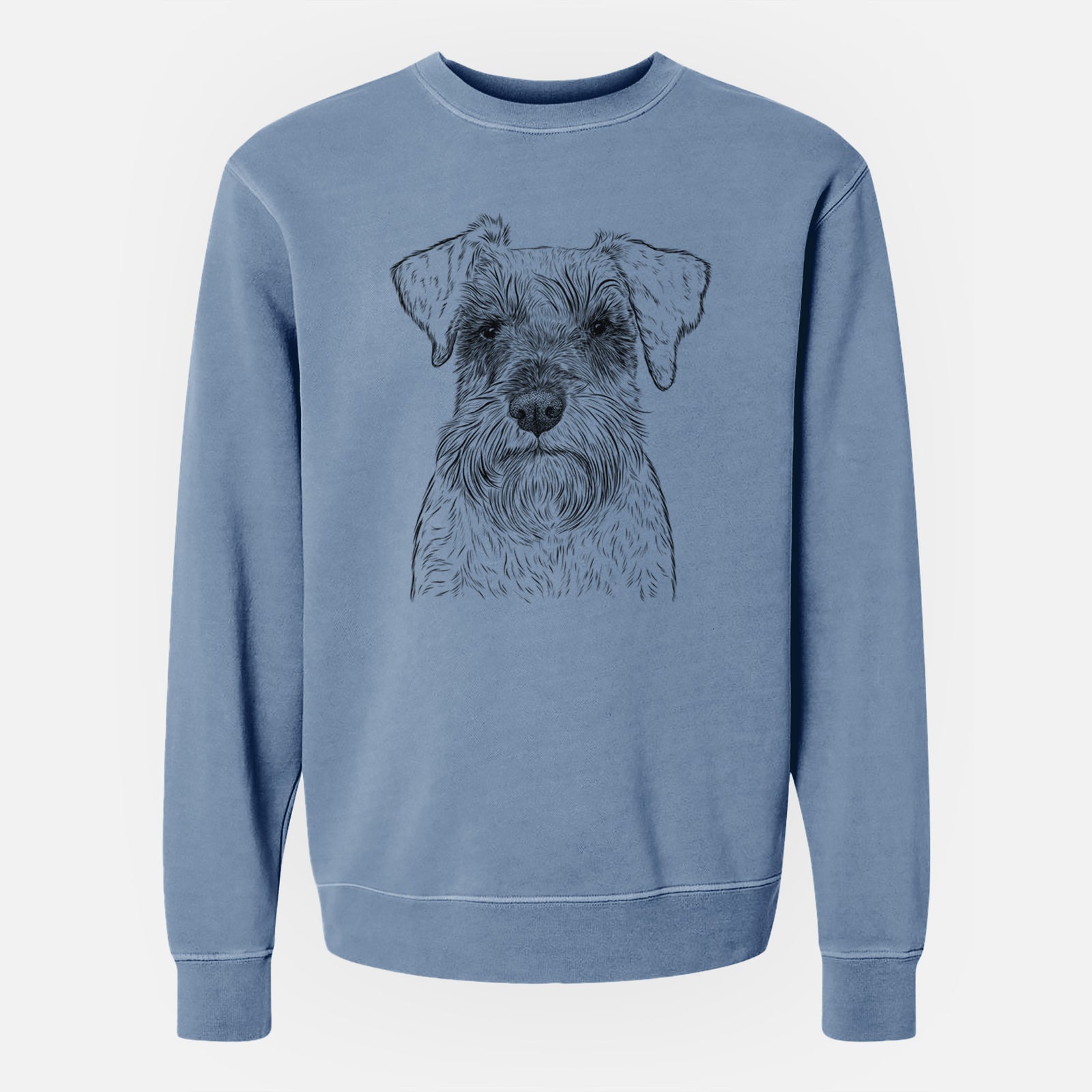 Bare Smokey the Miniature Schnauzer - Unisex Pigment Dyed Crew Sweatshirt