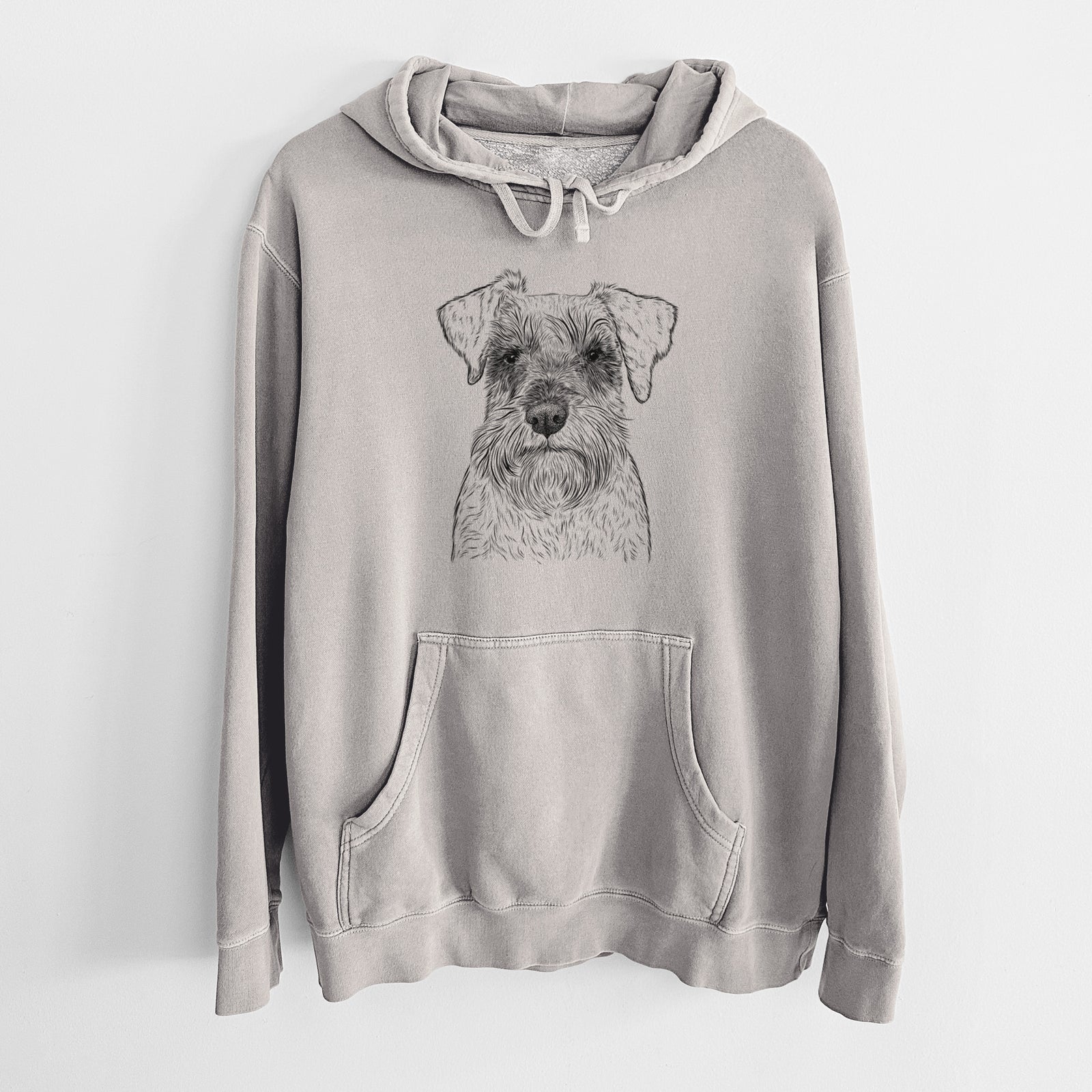 Bare Smokey the Miniature Schnauzer - Unisex Pigment Dyed Hoodie