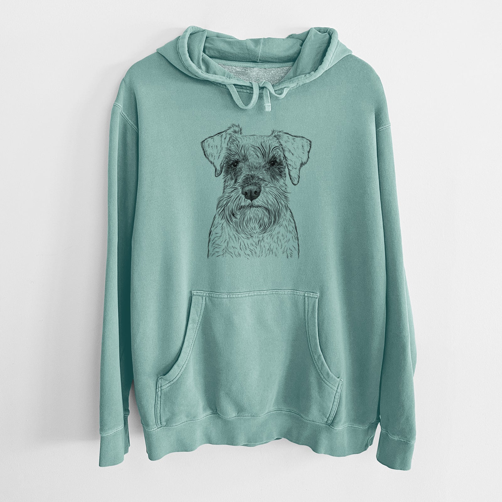 Bare Smokey the Miniature Schnauzer - Unisex Pigment Dyed Hoodie
