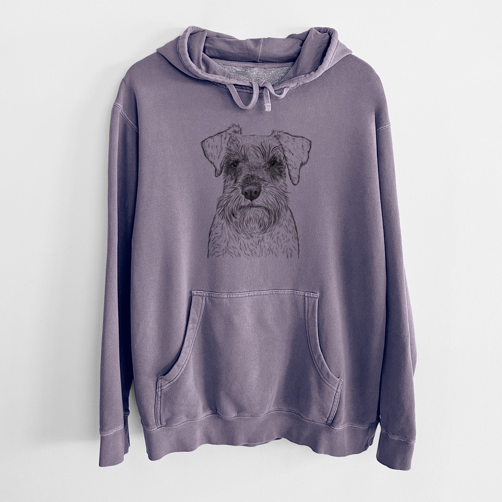 Bare Smokey the Miniature Schnauzer - Unisex Pigment Dyed Hoodie