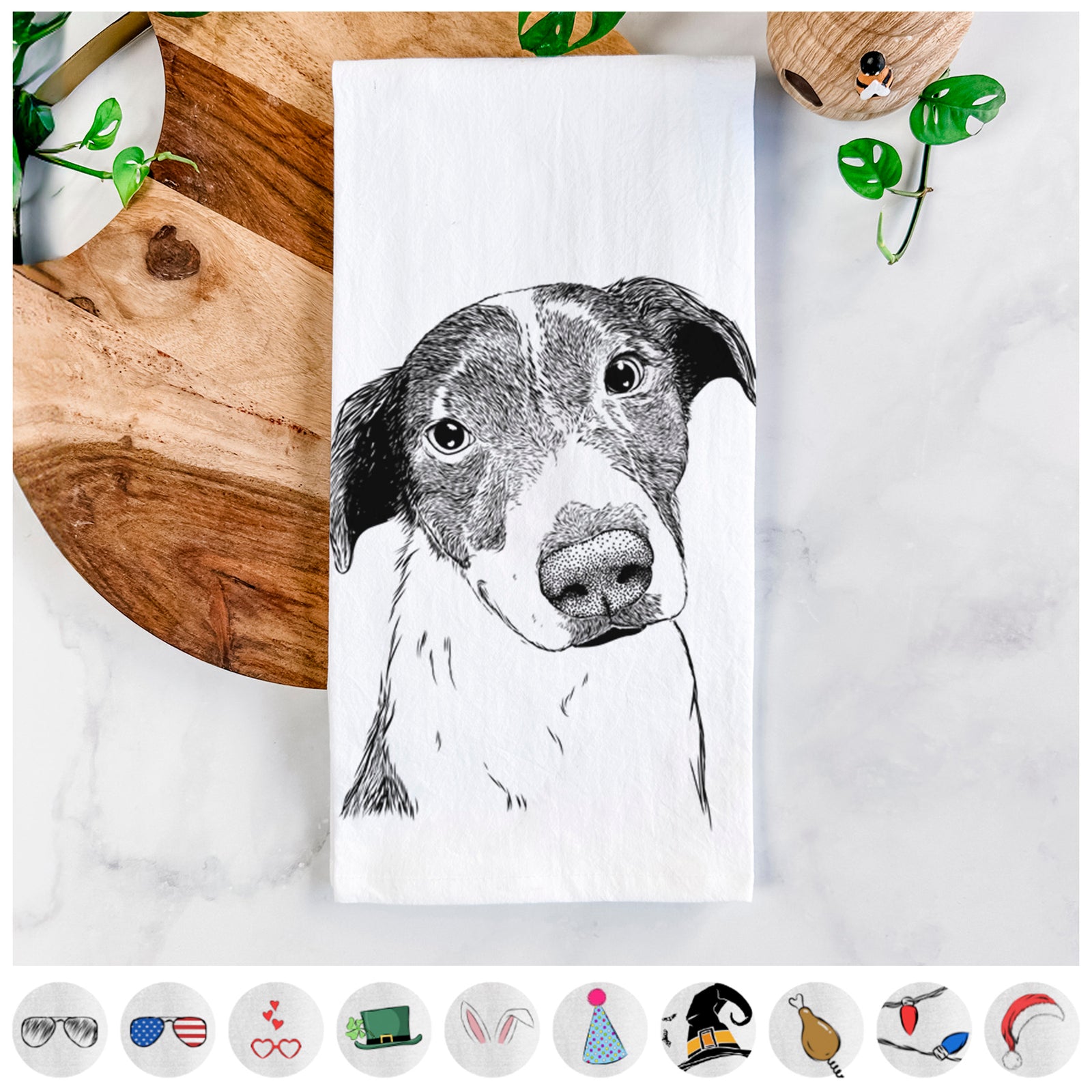 Sophia the Mixed Breed Tea Towel