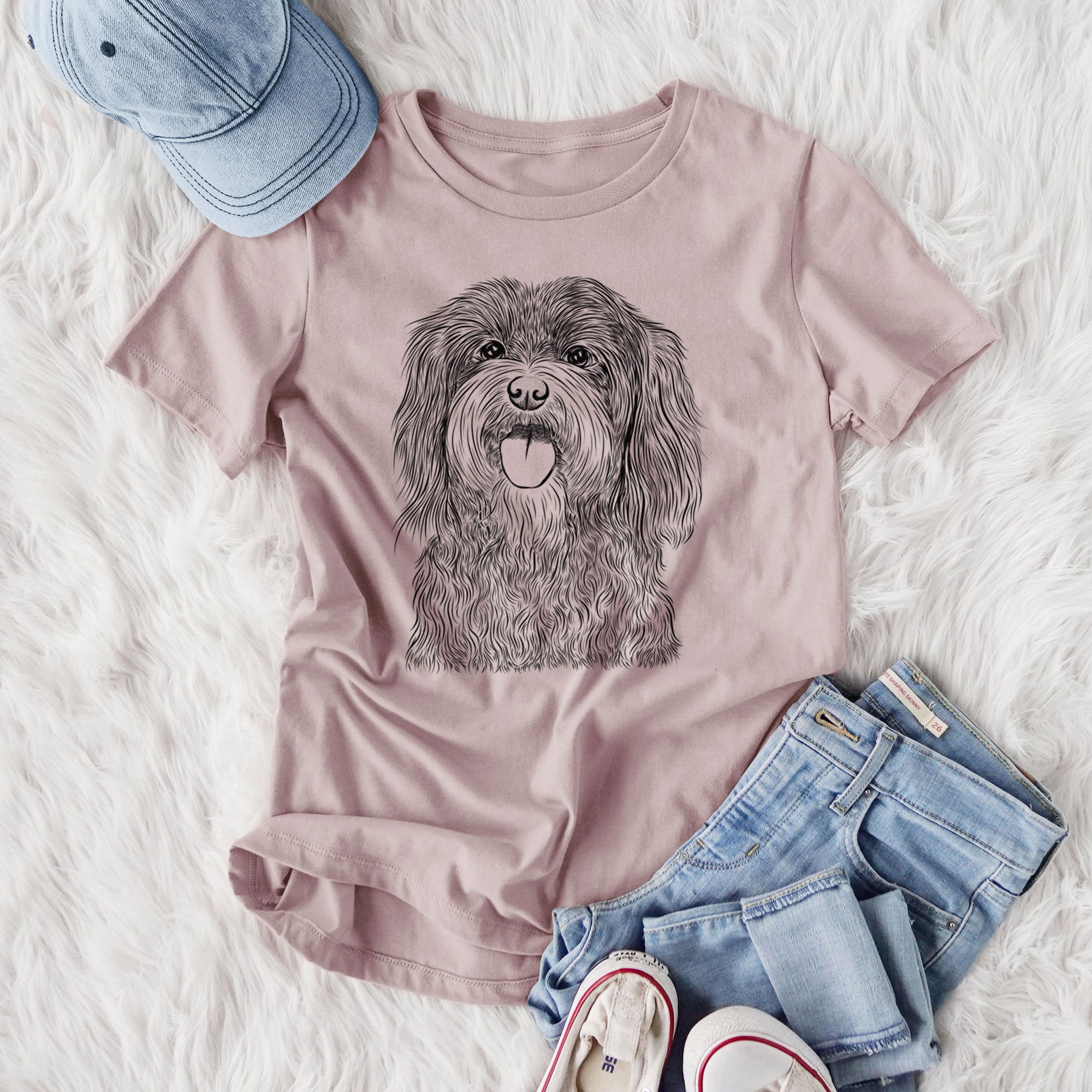 Bare Sophie the Havanese - Women's Lightweight Relaxed Fit 100% Cotton Crewneck