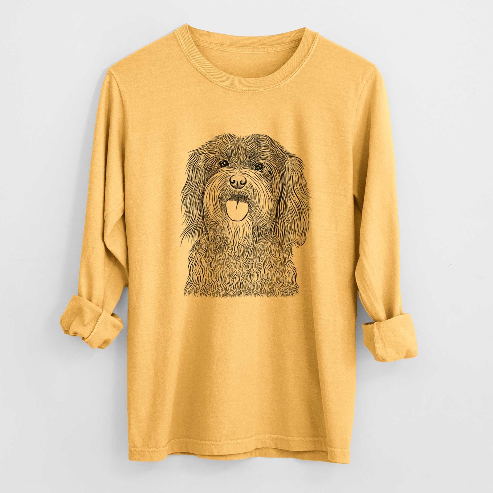 Bare Sophie the Havanese - Men's Heavyweight 100% Cotton Long Sleeve