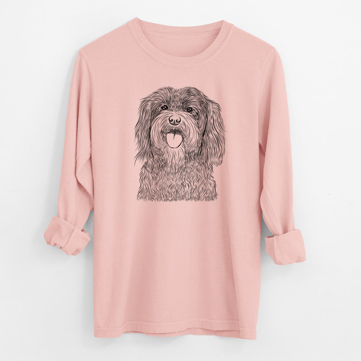 Bare Sophie the Havanese - Men's Heavyweight 100% Cotton Long Sleeve