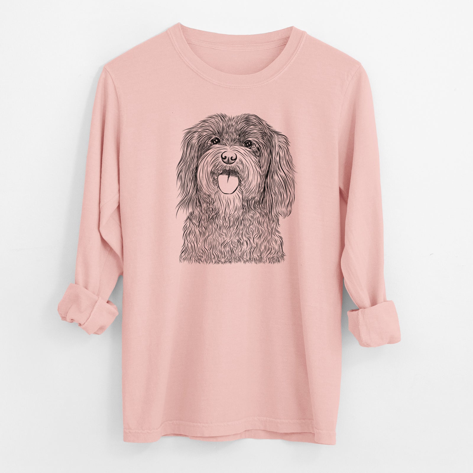 Bare Sophie the Havanese - Men's Heavyweight 100% Cotton Long Sleeve